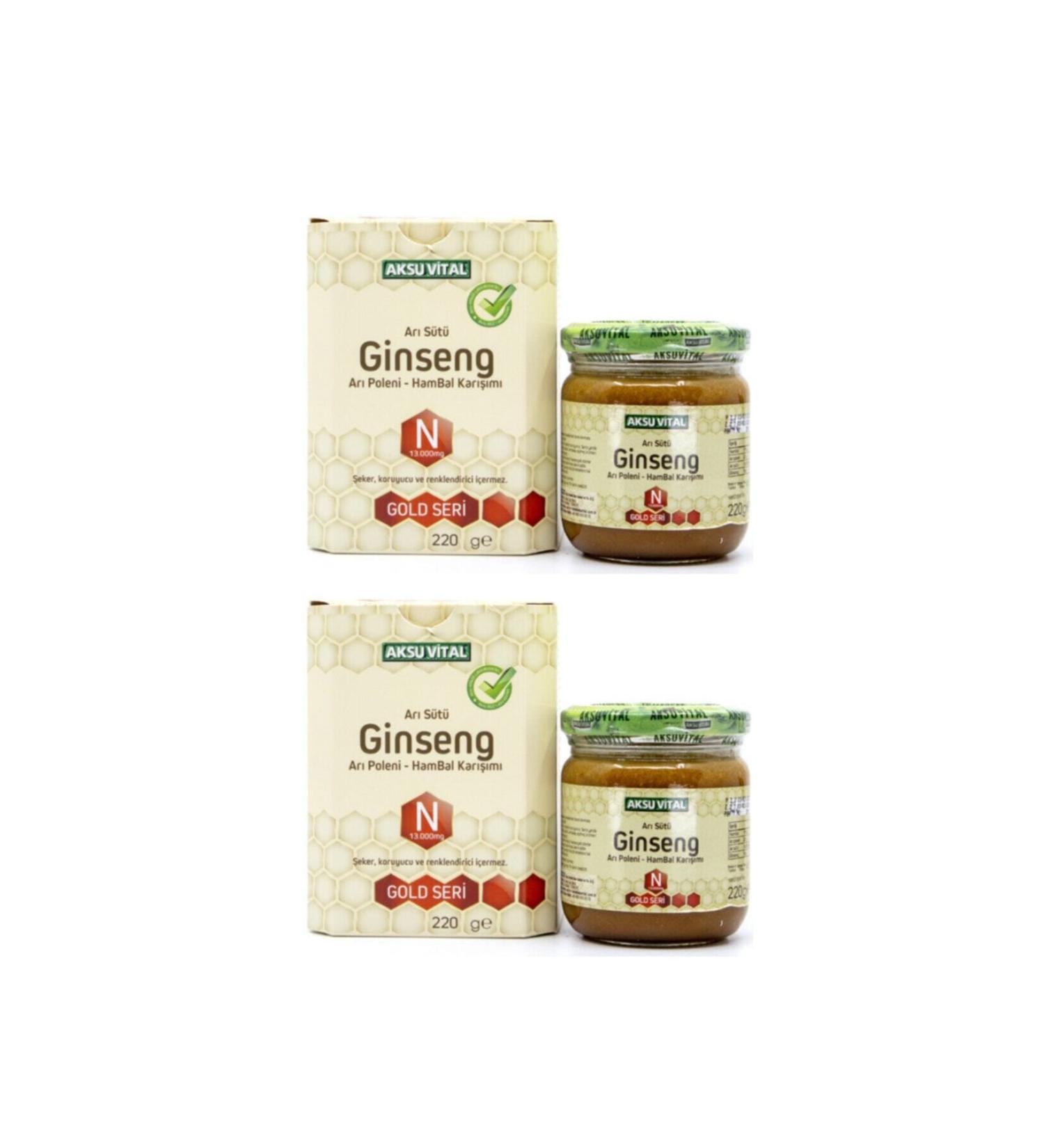 Aksu Vital Ginseng Royal Jelly Honey Pollen (n) 13 000 mg. X 2 Pieces