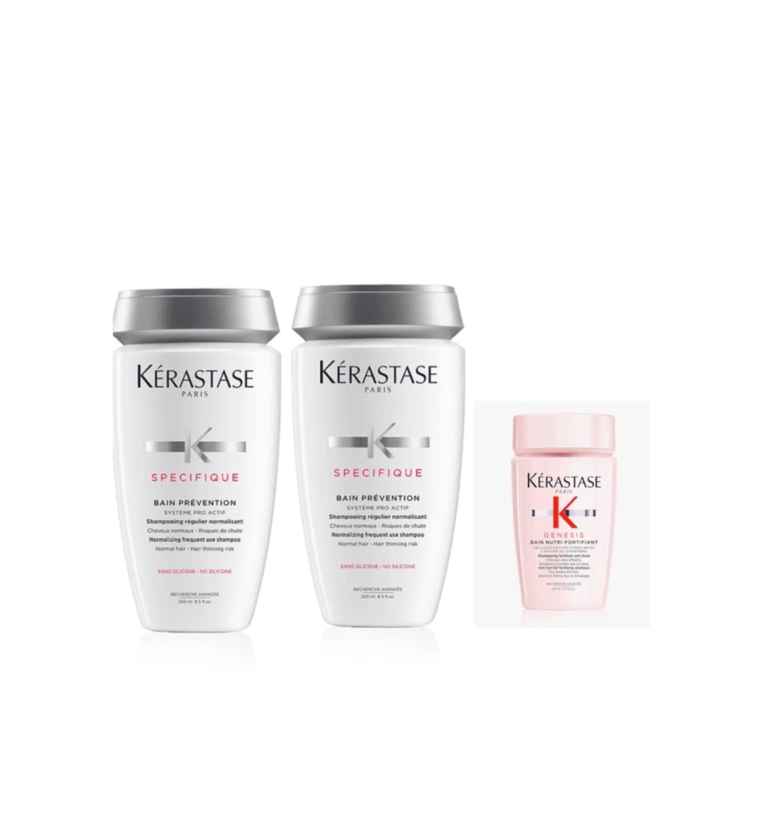 Kerastase Specifique Bain Prevention Anti-Loss Shampoo 250ml X 2 +genesis Bain Nutri-fortifiant 80 Ml
