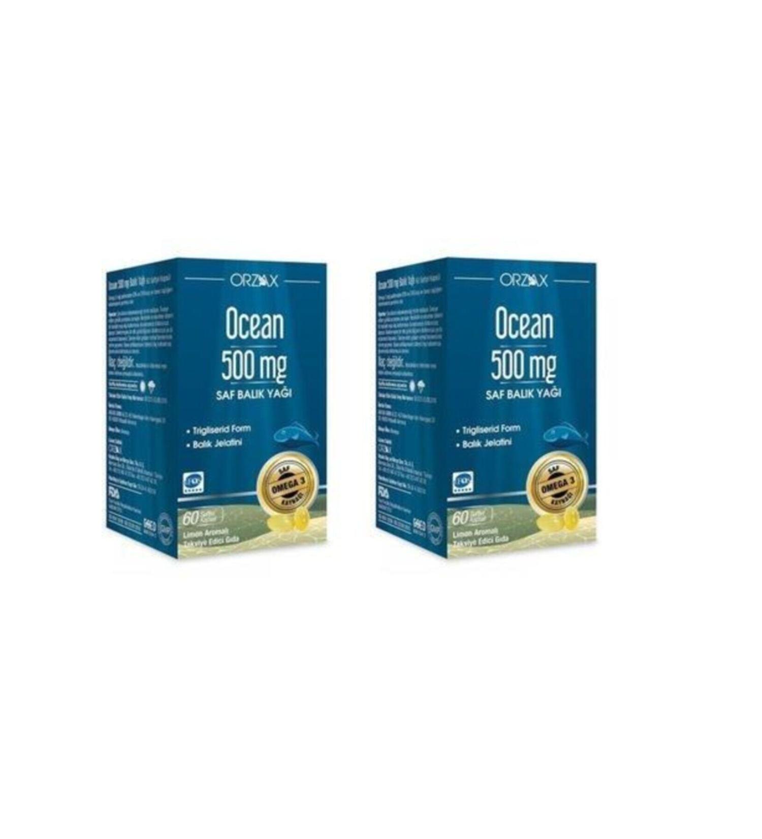 Ocean 500 Mg Omega-3 60 Capsules New Packaging Fish Oil 2 Pieces