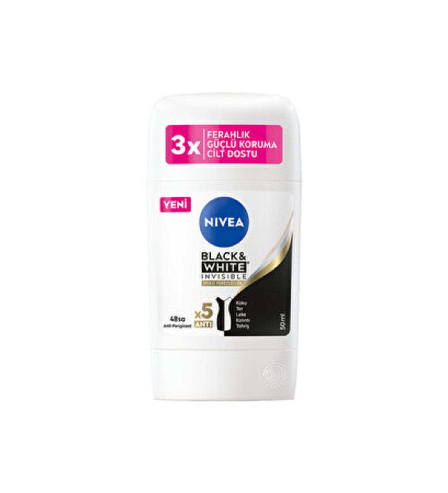 NIVEA Black & White Invisible Silky Smooth Women Stick Deodorant 50 ml
