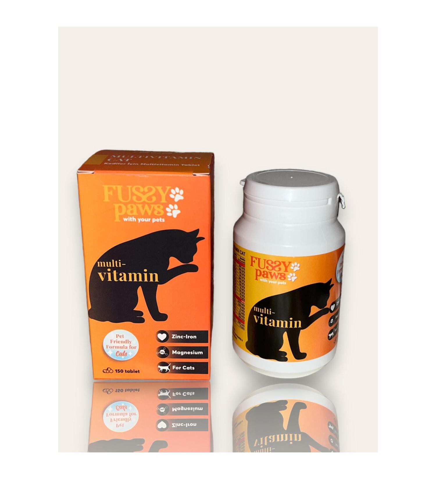FUSSY PAWS Multivitamin Cat 11 Important Vitamins 6 Different Minerals.. Cat Vitamin.