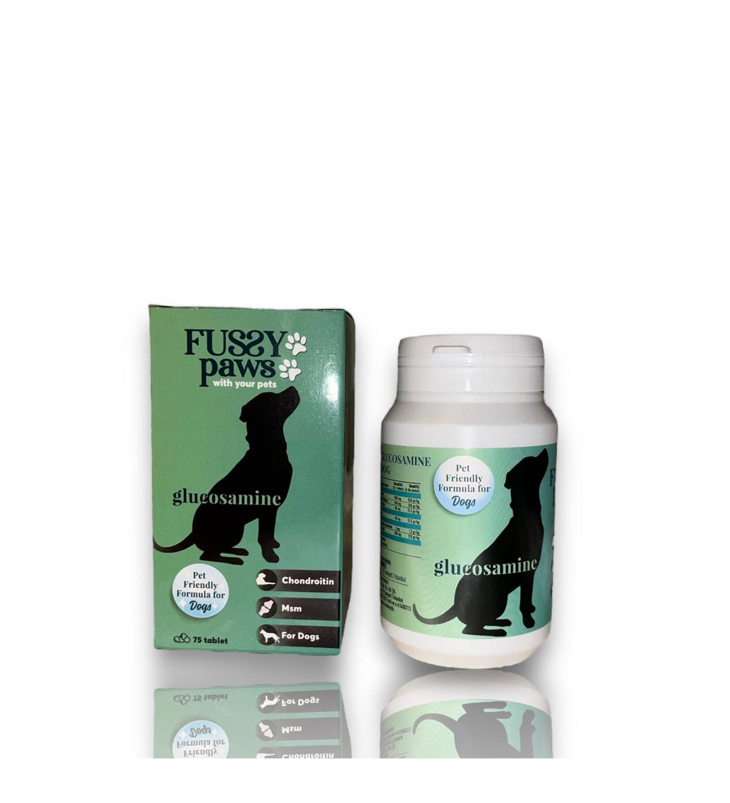 FUSSY PAWS Glucosamine Tablet Dog Joint Muscle and Joint Fluid Support Tablet for Dogs. Dog Vitamin