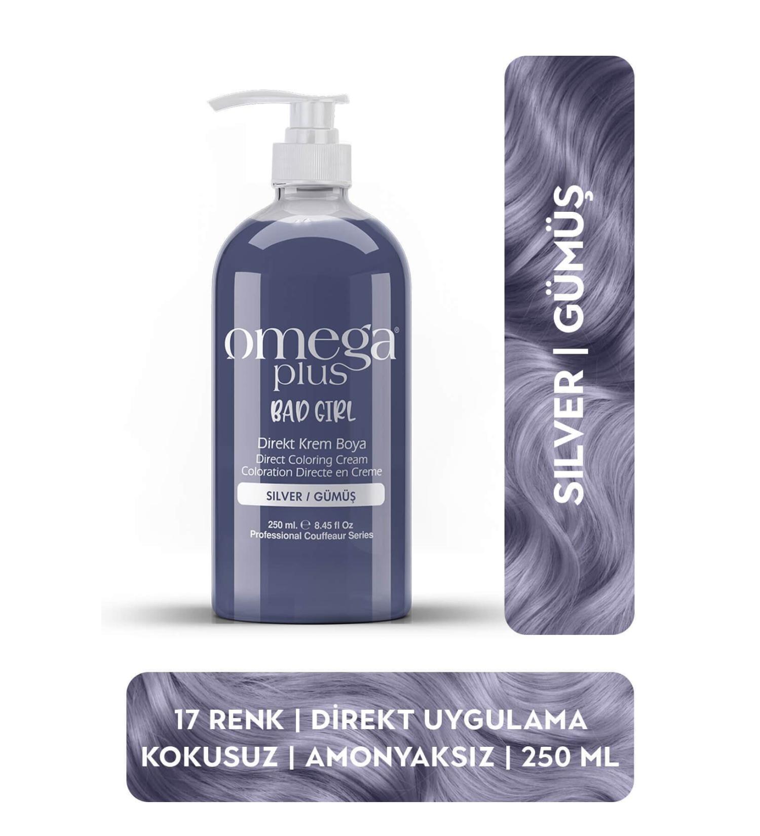 Omega Plus Bad Girl Silver Ammonia Free Color Hair Dye 250ml - Buy Online on GoSupps.com