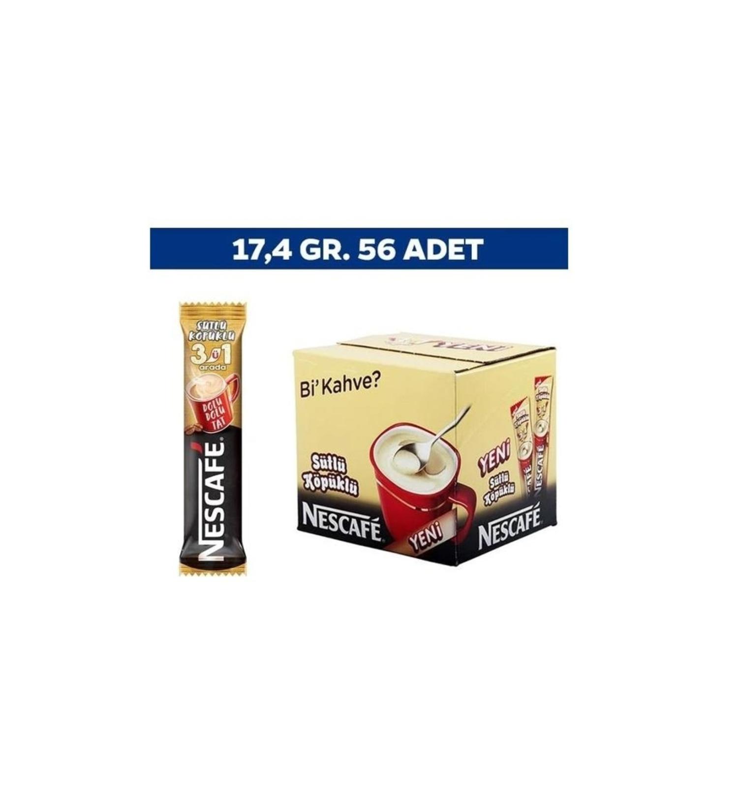 Nestle Nescafe 3 in 1 Milky Foam Coffee 56 Pack 17.4 gr