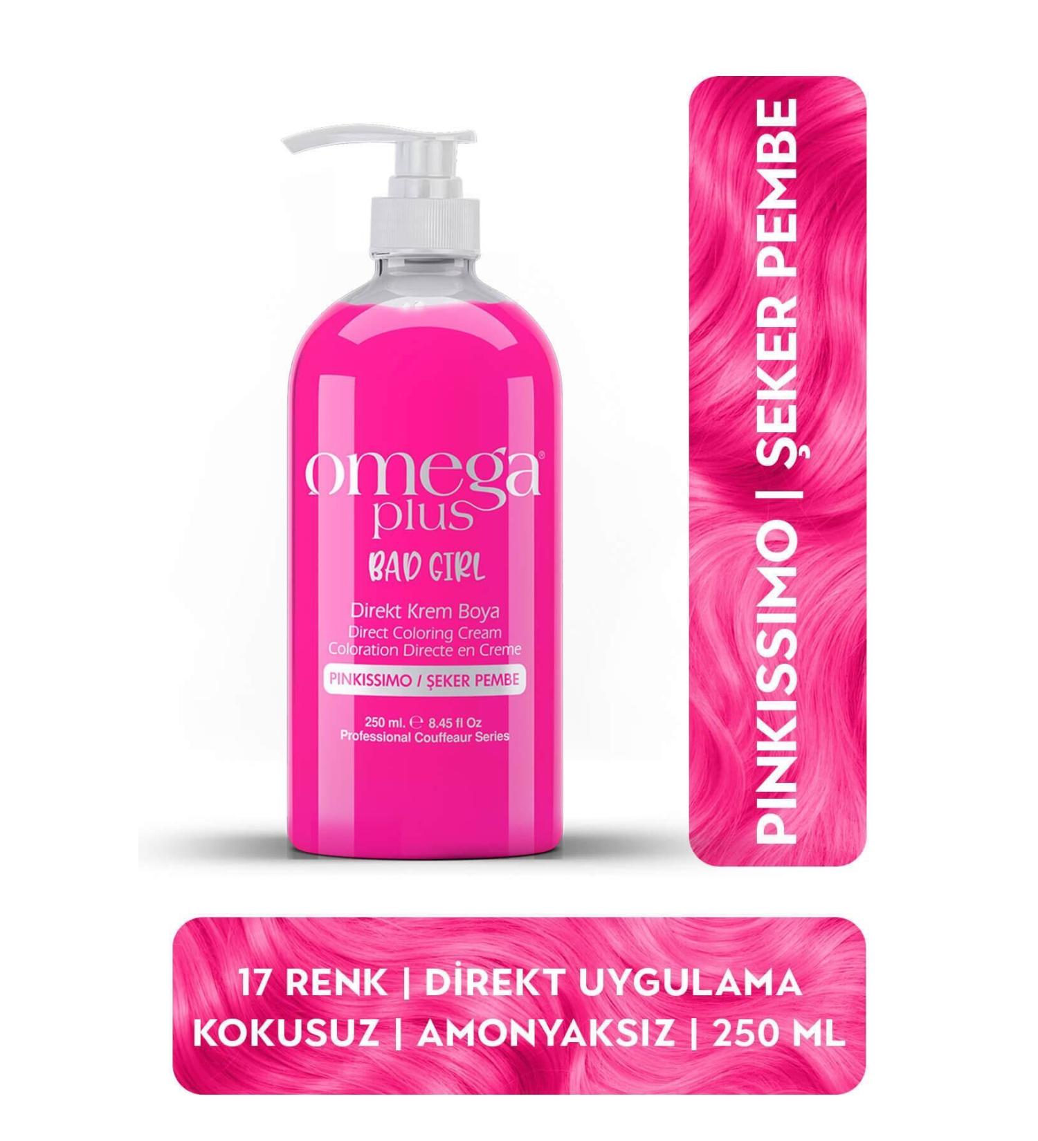 Omega Plus Bad Girl CANDY PINK Ammonia Free Color Hair Dye 250ML - Buy Online on GoSupps.com