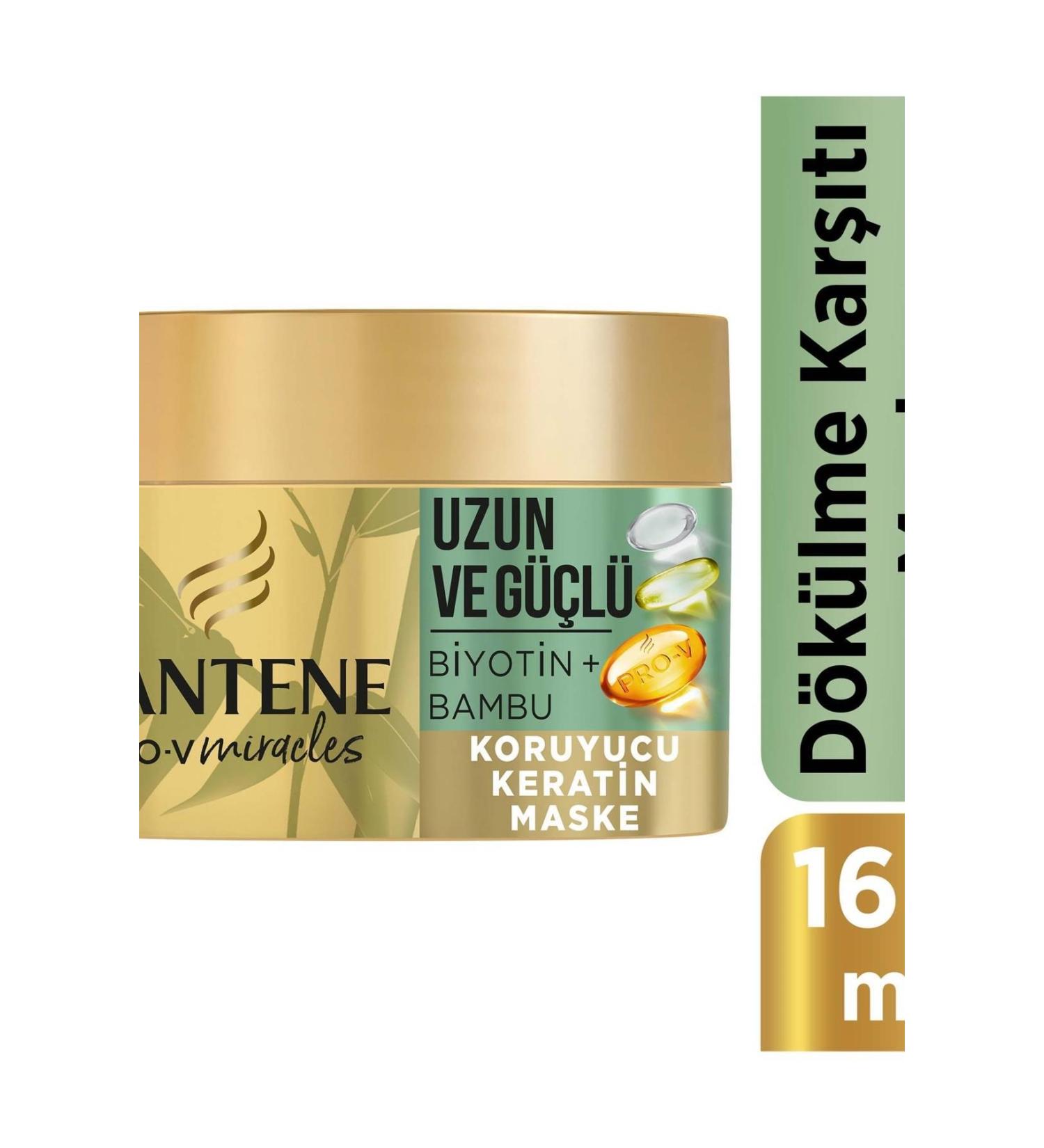 Pantene Hair Care Mask Long and Strong Keratin Protective Anti-Loss Bamboo + Biotin 160 Ml - Buy Online on GoSupps.com