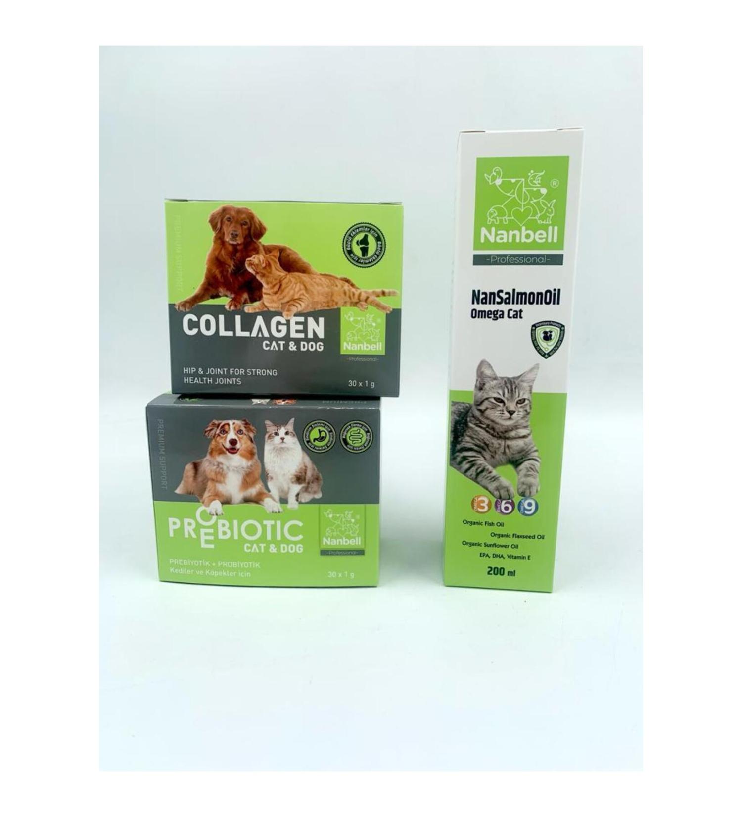 Nanbell For Cats Omega3-6-9 + Prebiotic 30x1gr + Collagen 30x1gr