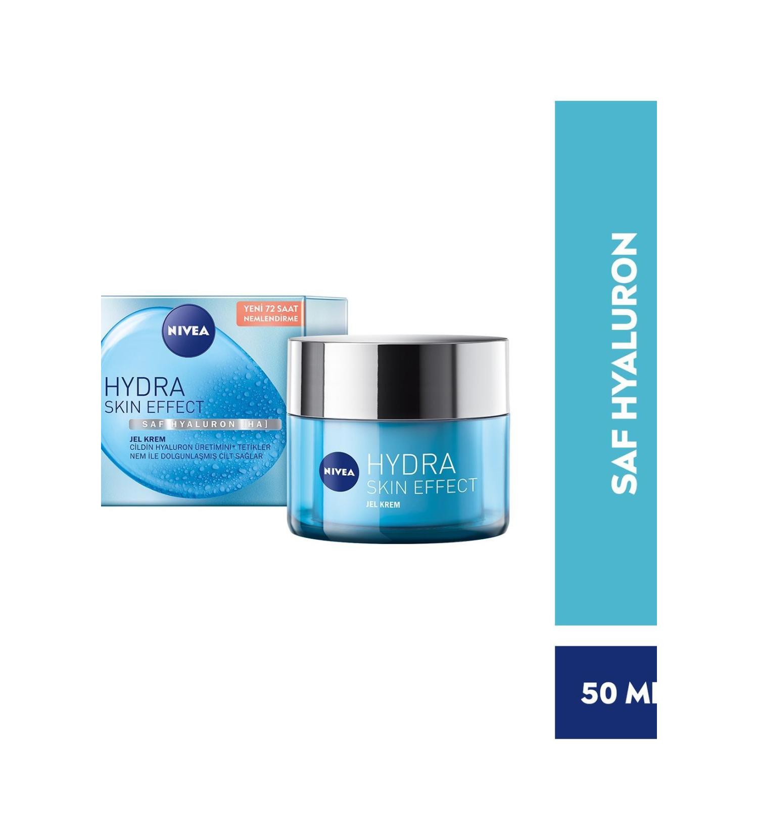 NIVEA Nivea Hydra Skin Effect Moisturizing Gel Cream 50ml Pure Hyaluron 72 Hour Face Moisturizing Plump C - Buy Online on GoSupps.com