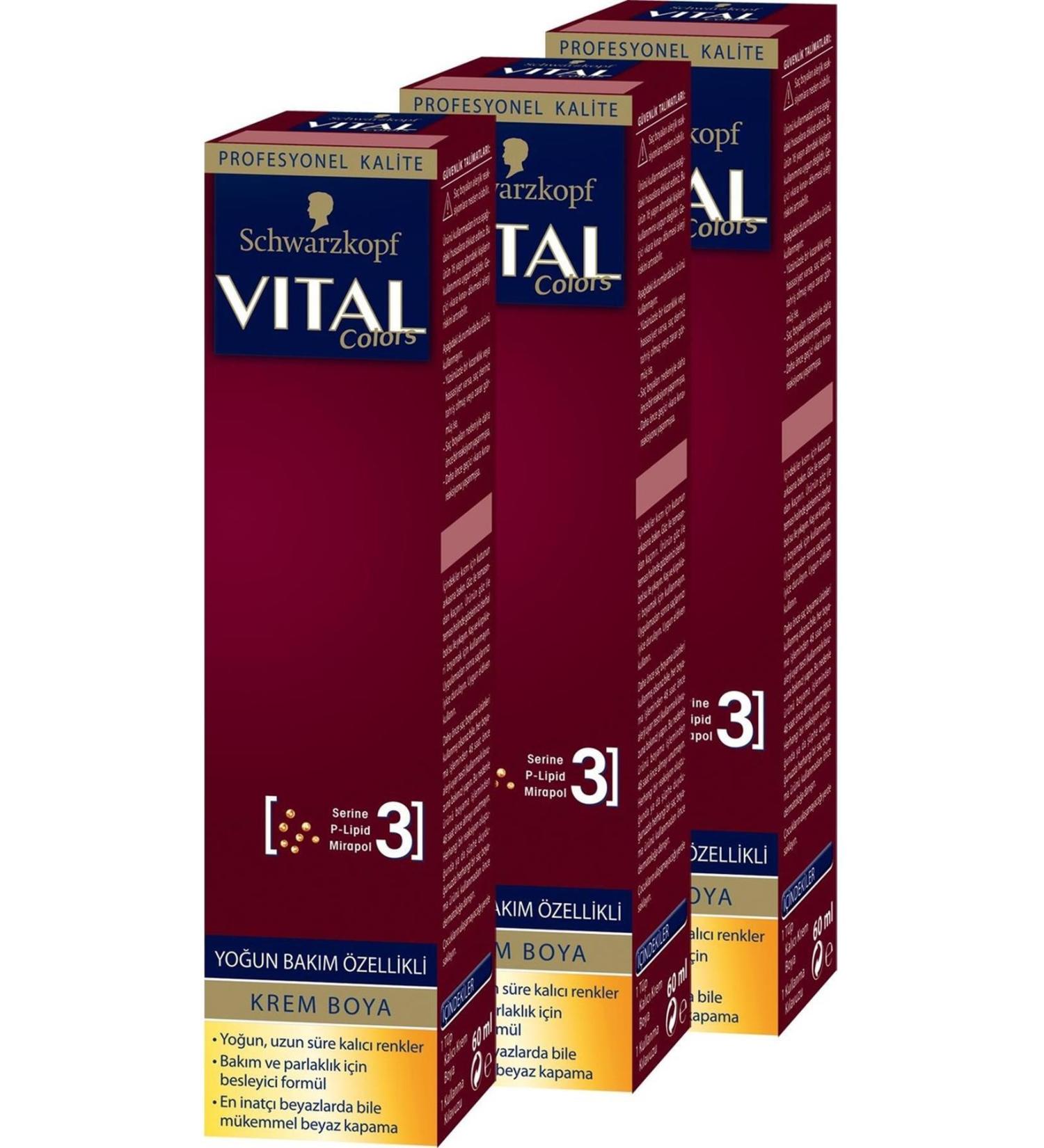 Vital Cream Hair Dye 1-1 Night Black X 3 Pieces