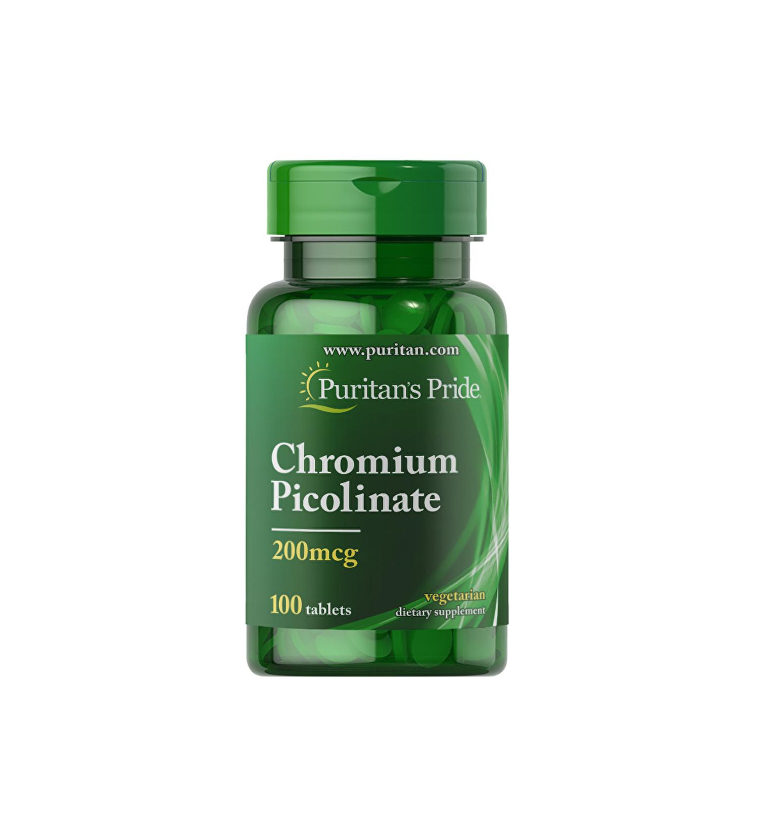 Puritan's Pride Chromium Picolinate 200 Mcg 100 Tablets