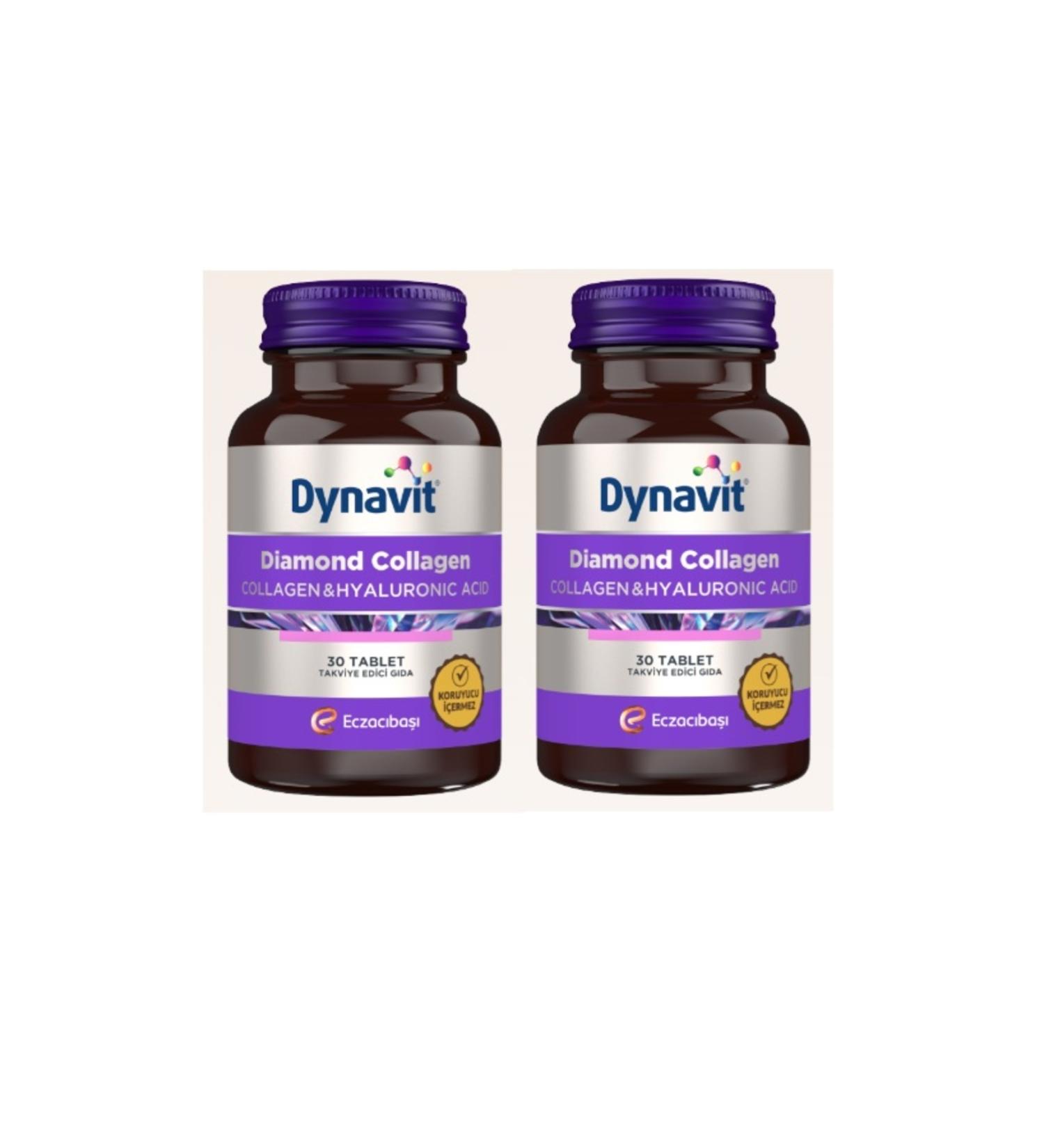 Dynavit Diamond Collagen & Hyaluronic Acid 30 Tablets X 2 Pieces