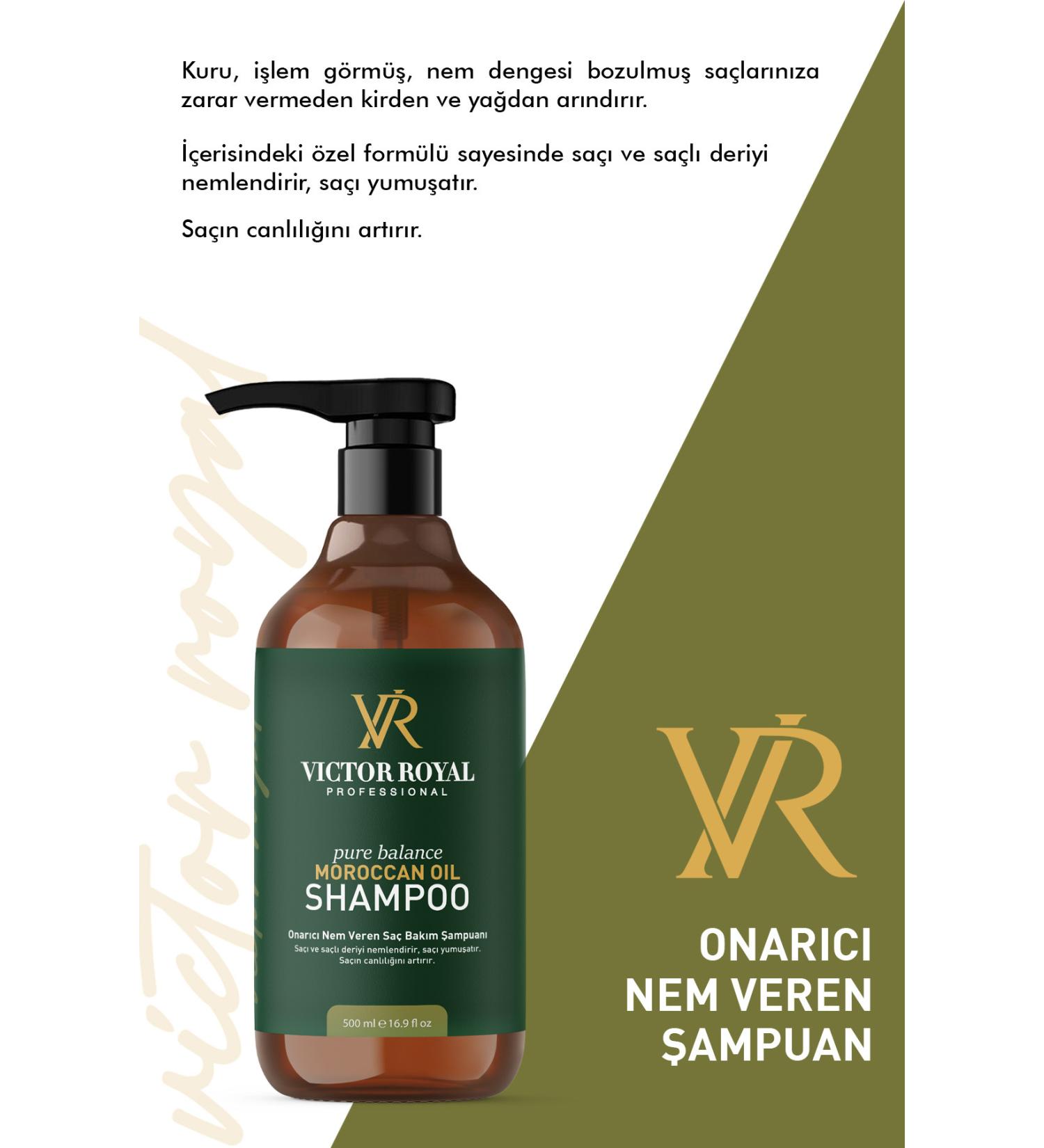 Victor Royal Argan Oil Repairing Moisture Hair Care Shampoo 500 Ml. 8684415818089 - Buy Online on GoSupps.com