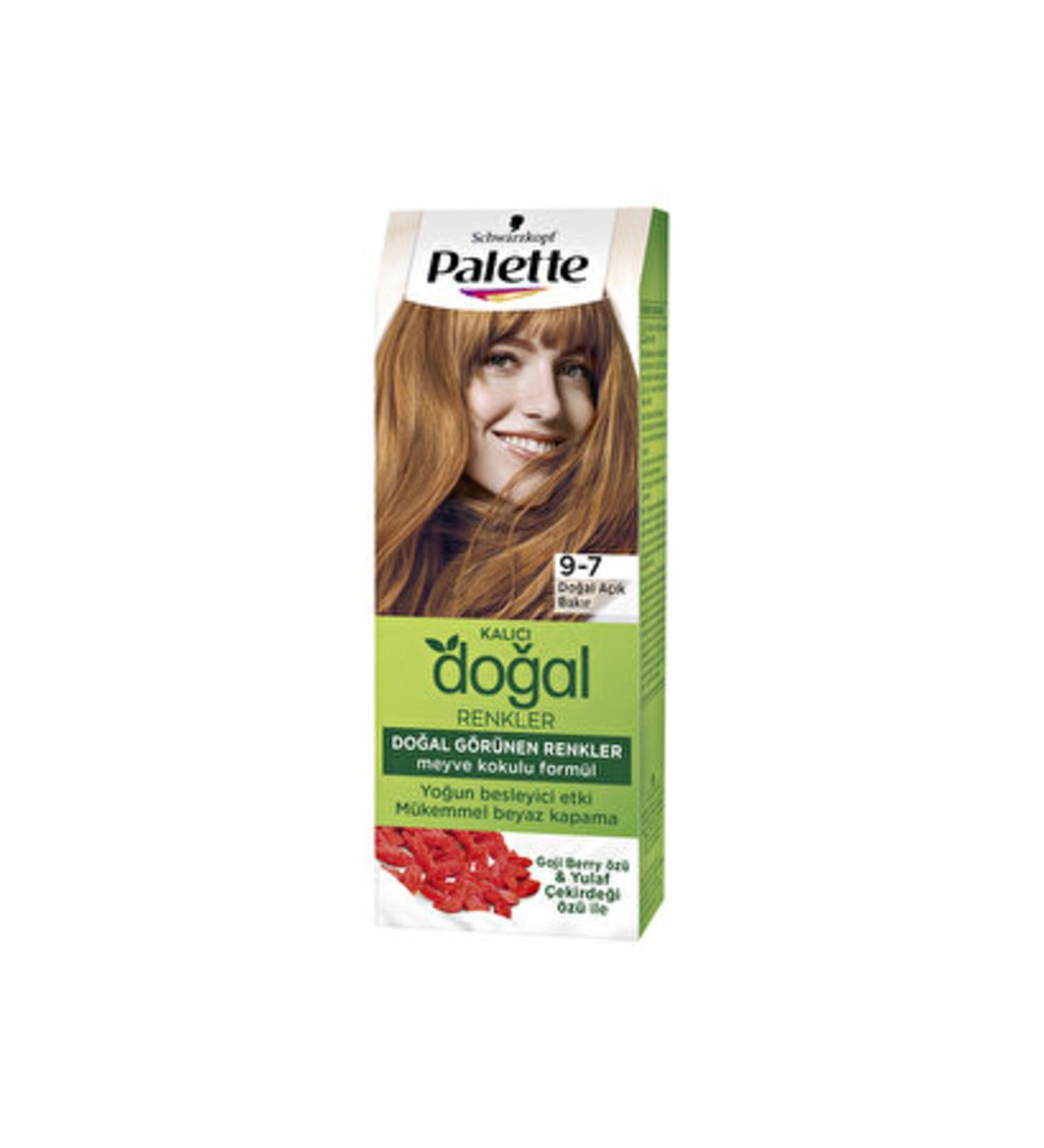 Palette ( 2 PIECES ) Palette Permanent Natural Colors Hair Dye 9-7 Natural Light Copper