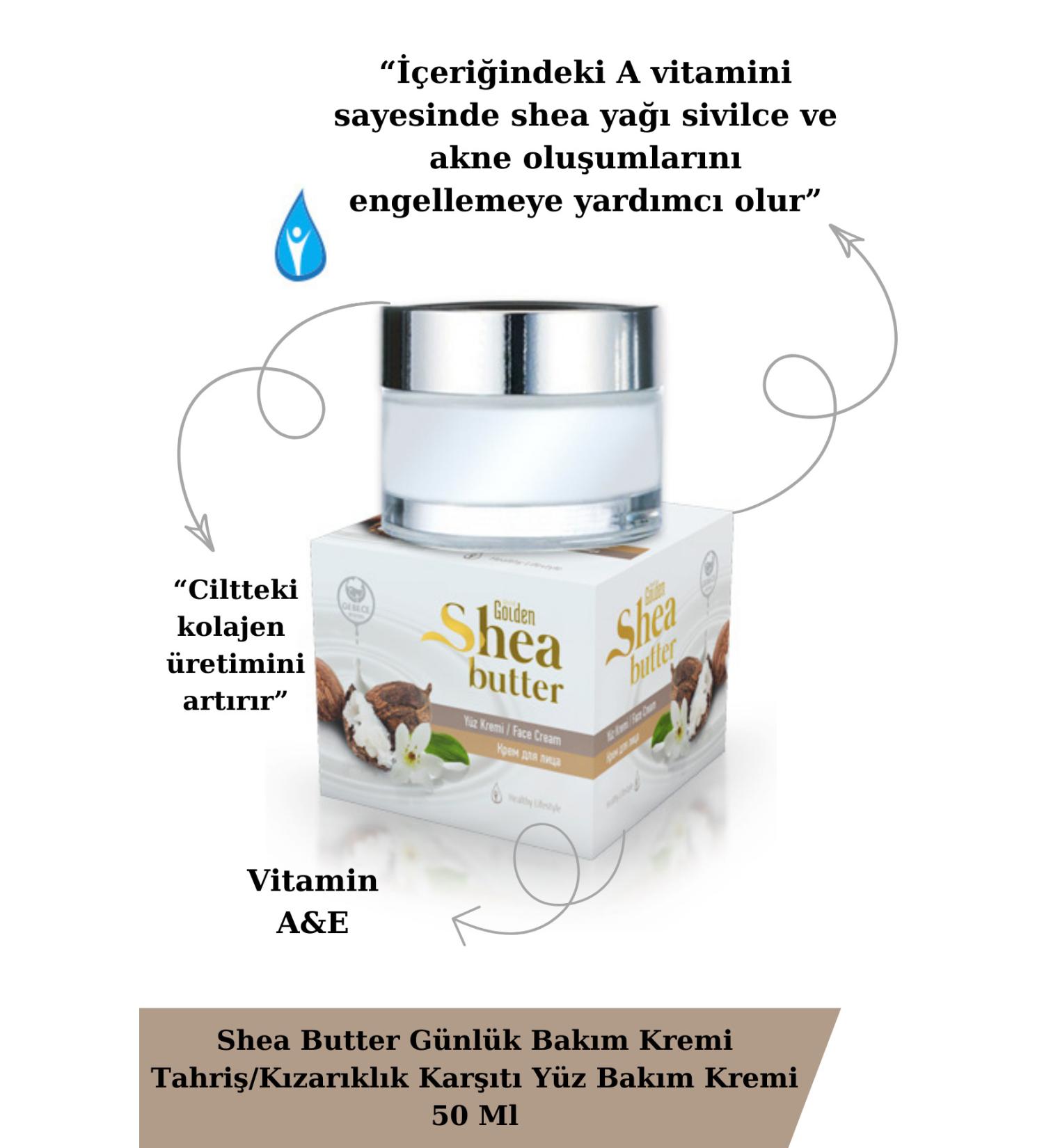 WORLD GOLDEN Shea Butter Anti-Irritation/Redness Daily Hand and Face Care Cream 50 Ml