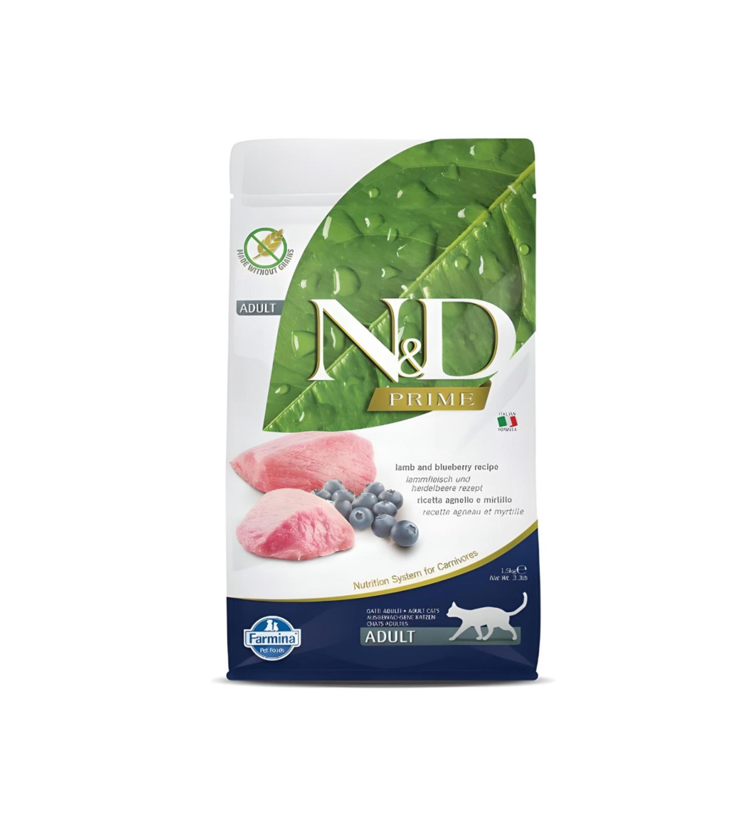 N & D Lamb & Blueberry Adult Cat Food 1.5 Kg