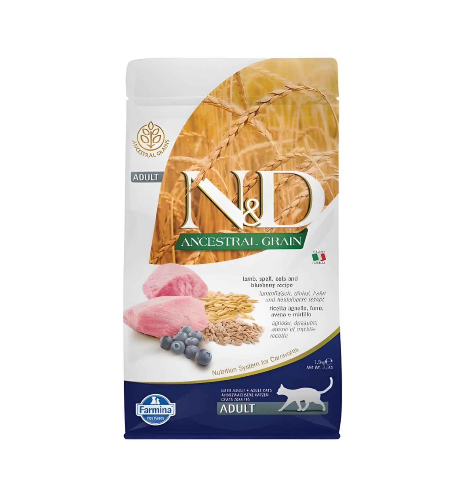 N & D Low Grain Lamb Blueberry Cat Food 1.5 Kg