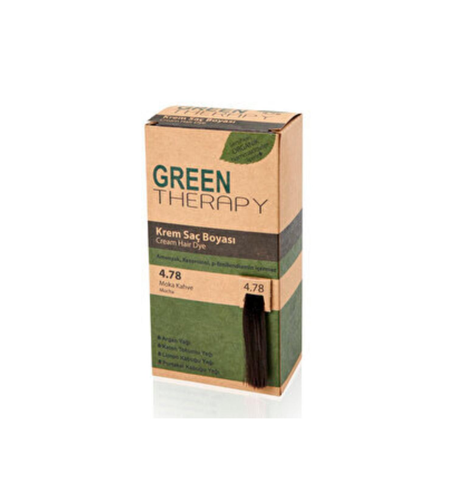 Green ( 2 PIECES ) Green Therapy Cream Hair Dye 4.78 Mocha Brown