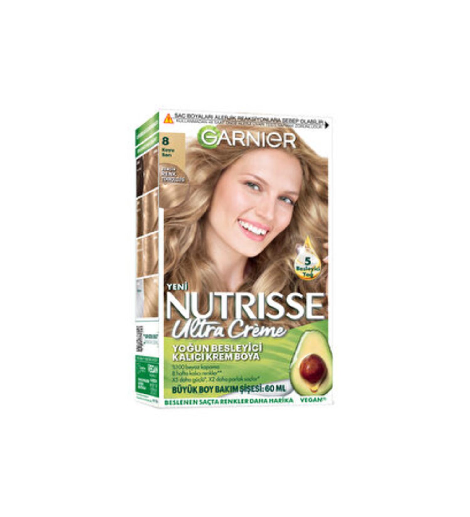 Garnier ( 2 PIECES ) Garnier Nutrisse Intensive Nourishing Permanent Cream Hair Dye 8 Dark Blonde
