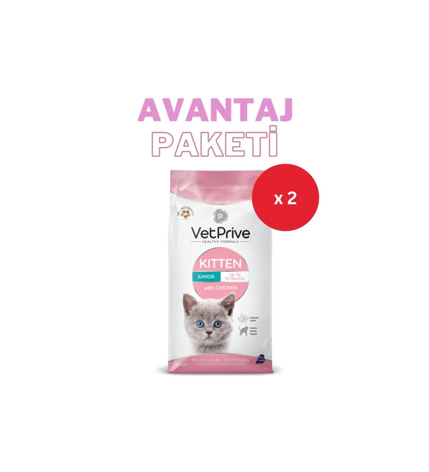 VetPrive Elite Paws Vet Prive Advantage Package 1.5 KG X 2 Kitten Kitten Cat Food with Chicken