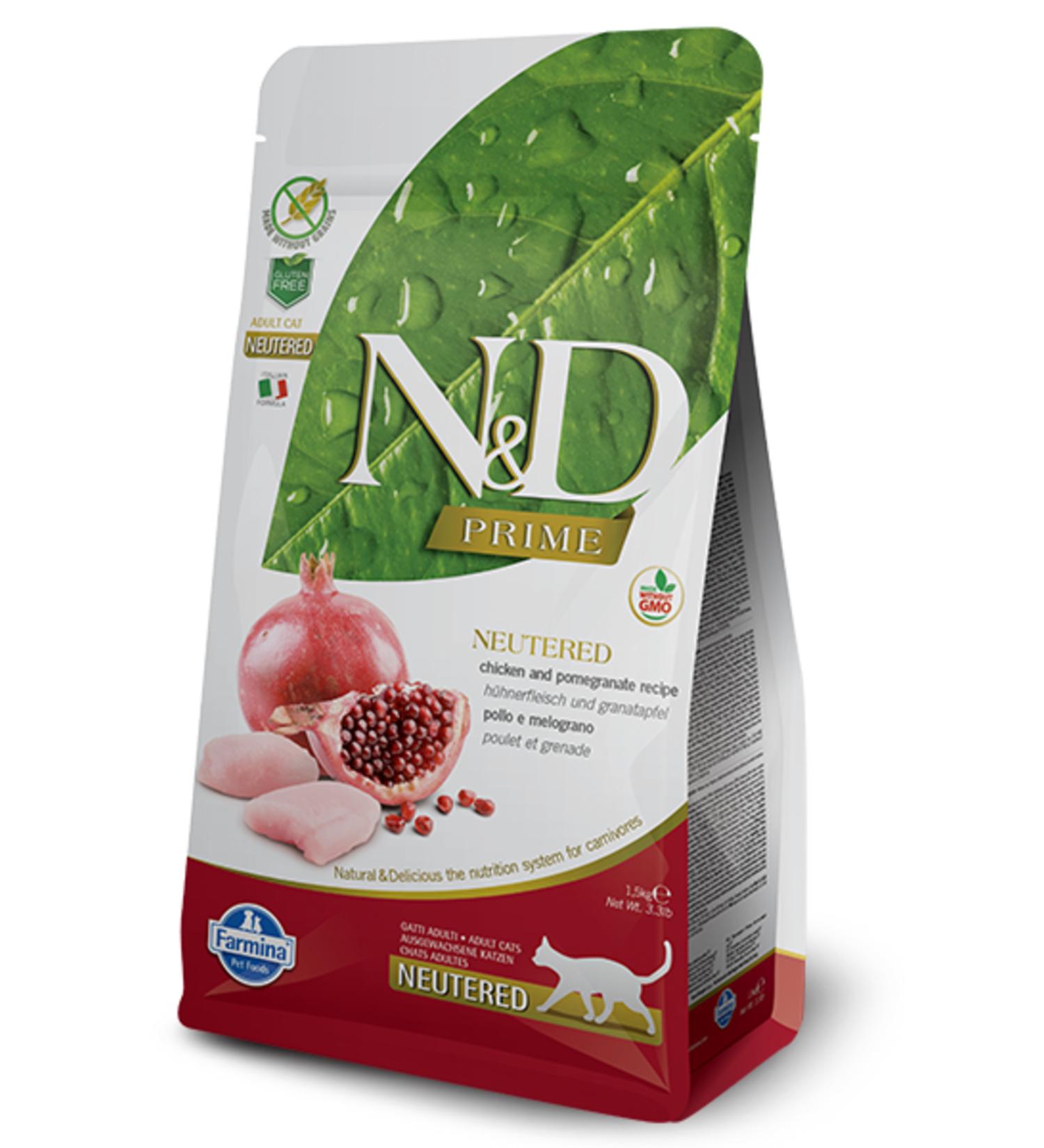 N & D ND Prime Grain-Free Chicken Pomegranate Sterilized Cat Food 1.5 Kg