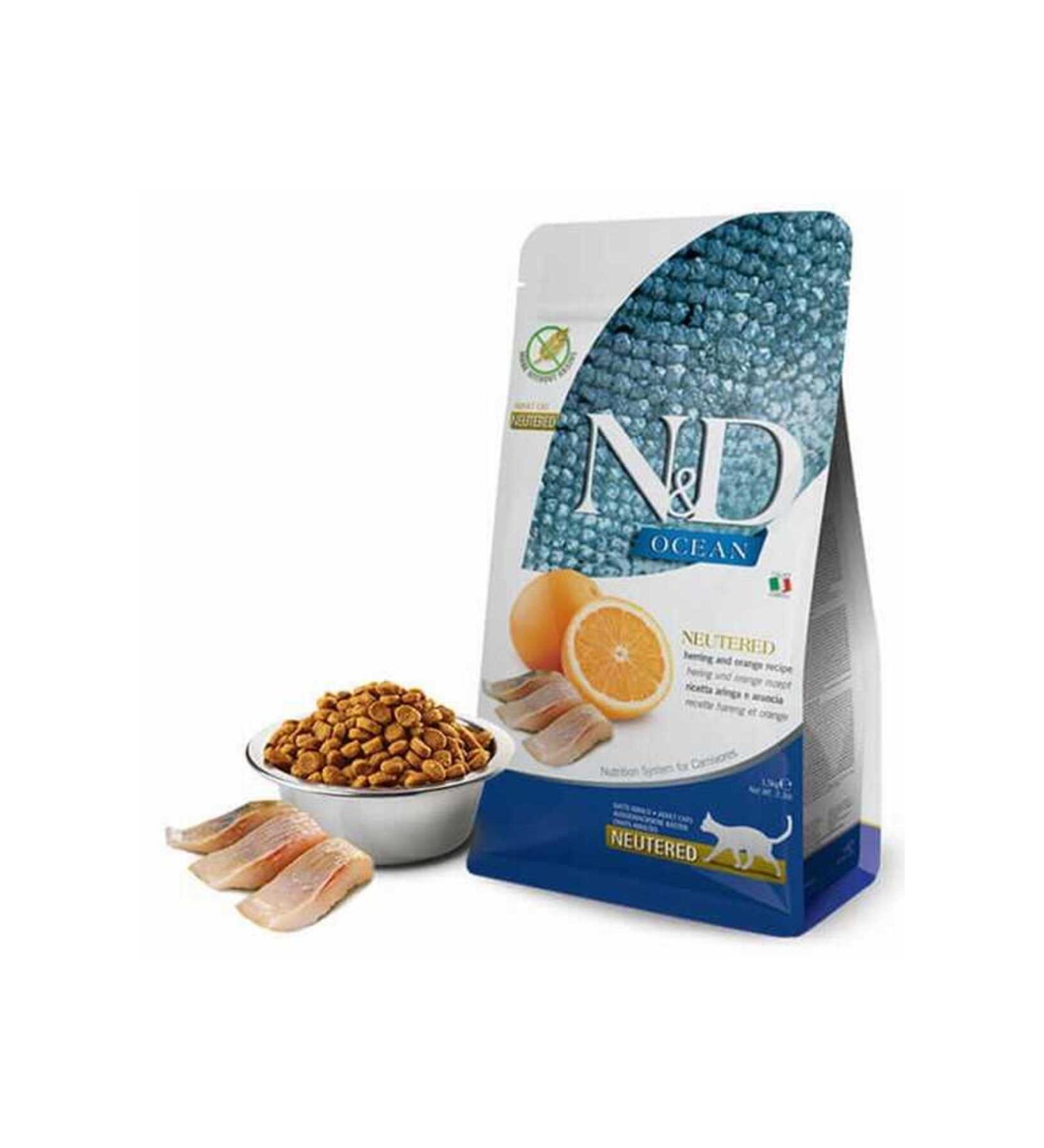 N & D Ocean Herring & Orange Grain-Free Sterilized Cat Food 1.5 Kg