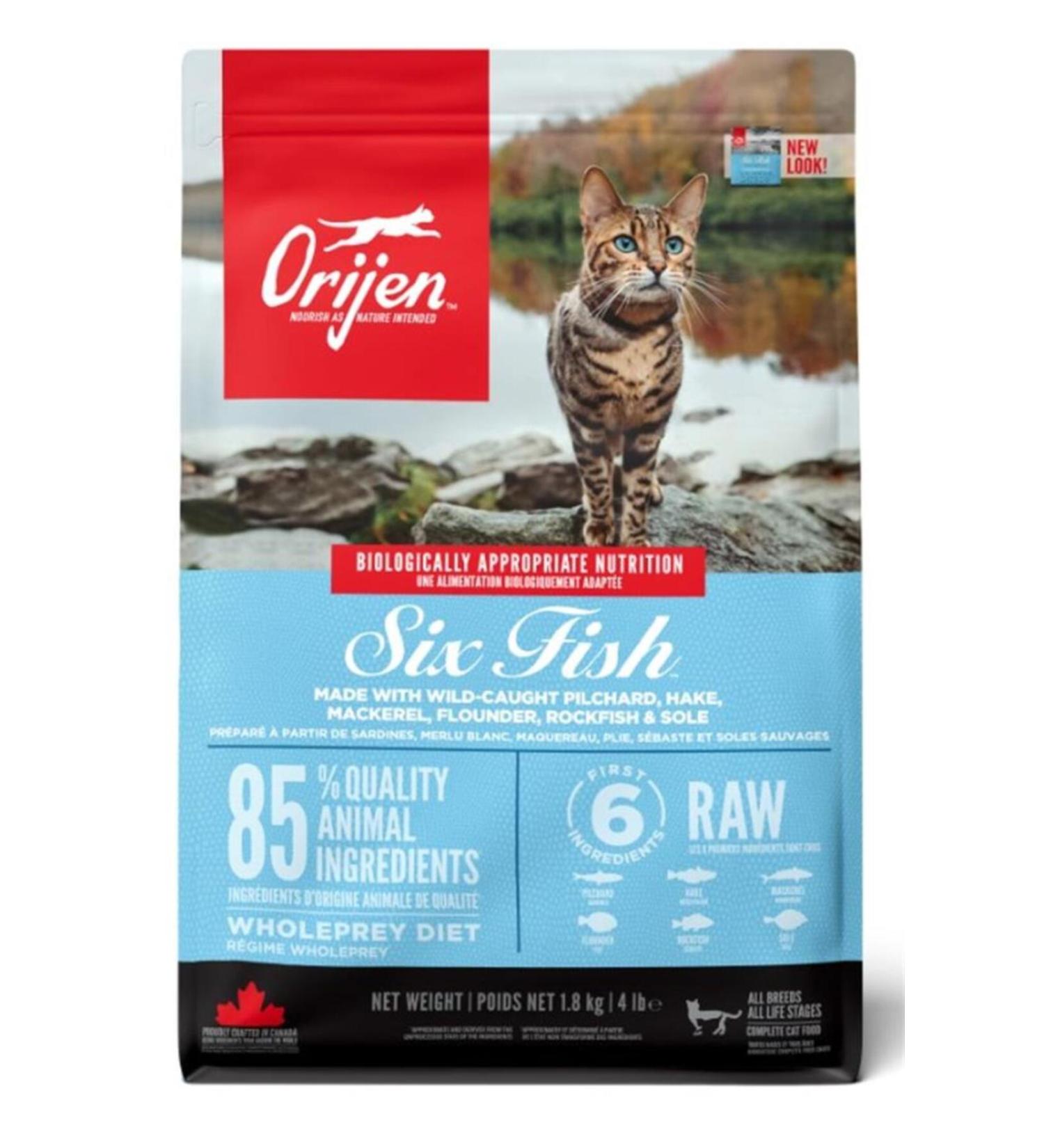 Orijen Six Fish Cat Grain-Free Adult Cat Food with Fish 1.8 Kg