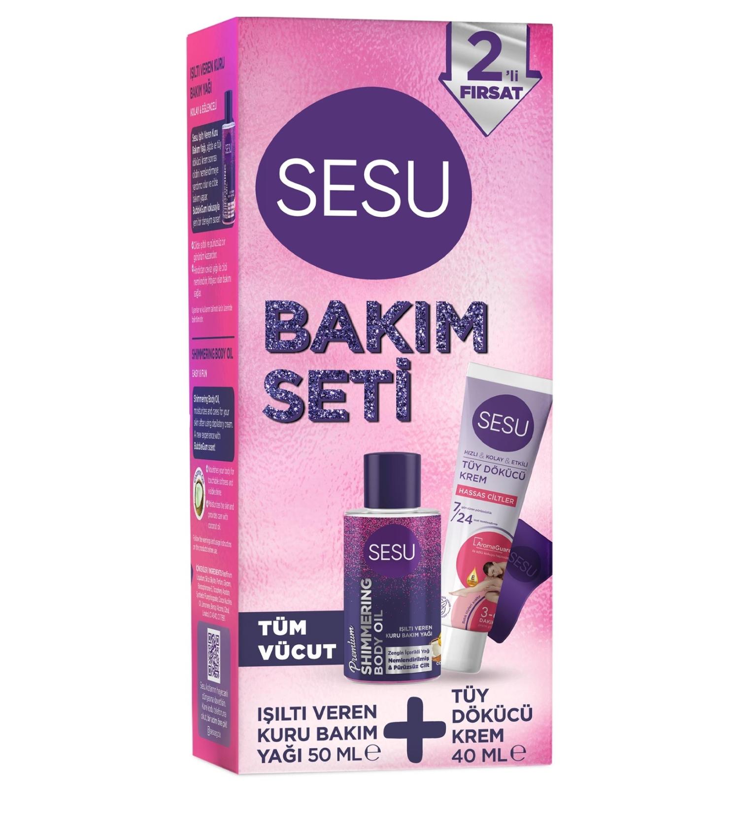 Sesu Hair Removal Cream & Dry Care Oil Premium Care Set