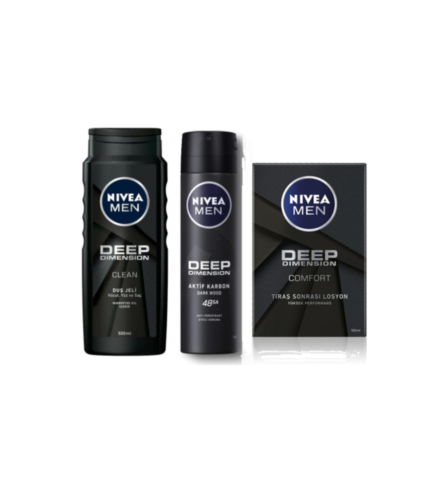 NIVEA Men Deep Dimension Men's Care Set 3 Pieces