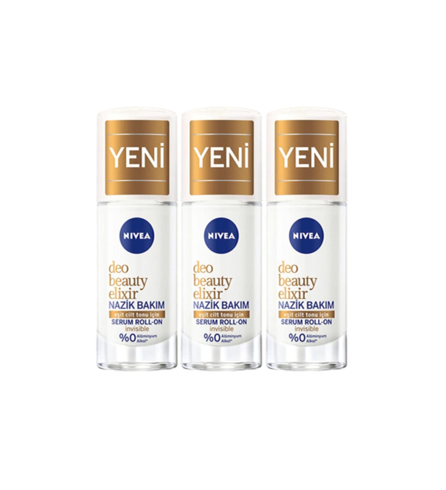 NIVEA Beauty Elixir Invisible Roll-on 40 ml X 3 Pcs