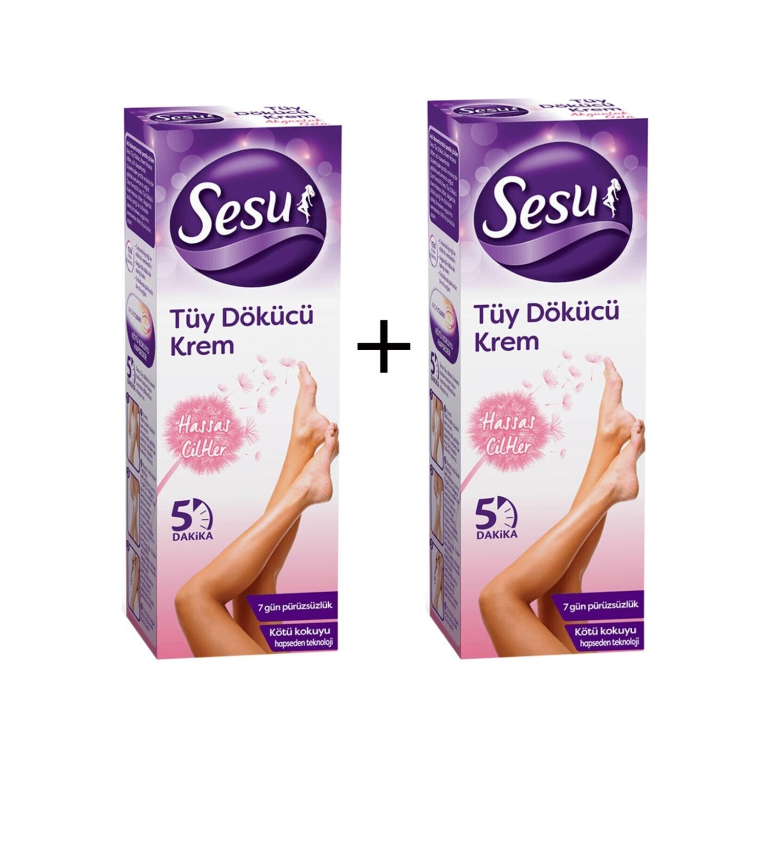 Sesu 2 Pieces Hair Removal Cream Sensitive Skin 100 gr
