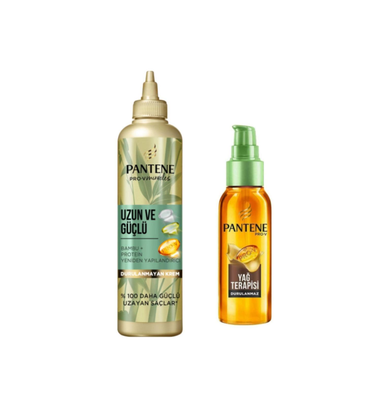 Pantene Strong Styling Cream Bamboo 300ml + Argan Oil Elixir Hair Care Serum 100ml