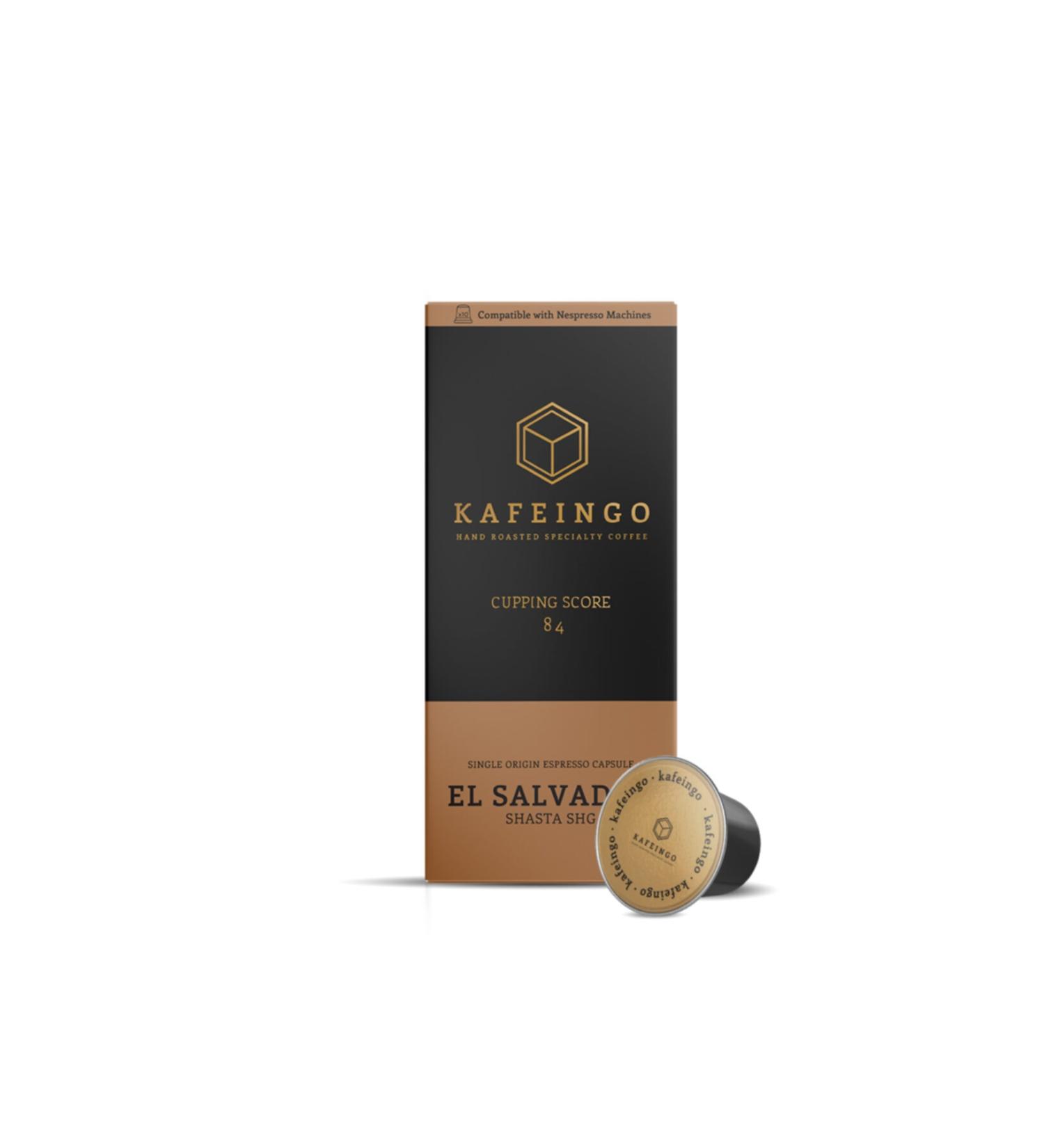 Kafeingo - 10 Capsule Coffee Box - El Salvador Shasta