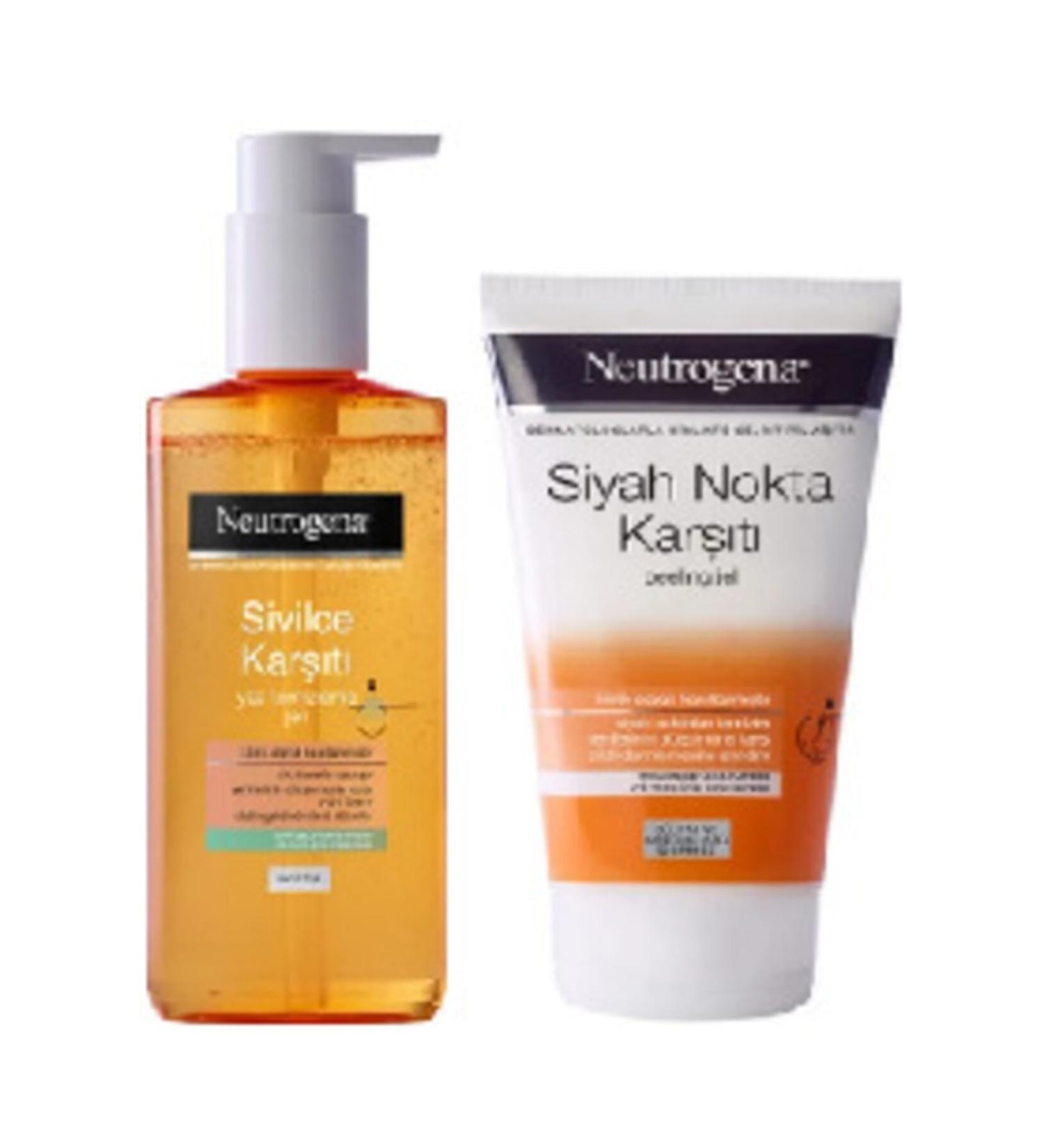 Neutrogena Anti-Acne Facial Cleansing Gel 200 ml and Anti-Blackhead Peeling Gel 150 ml