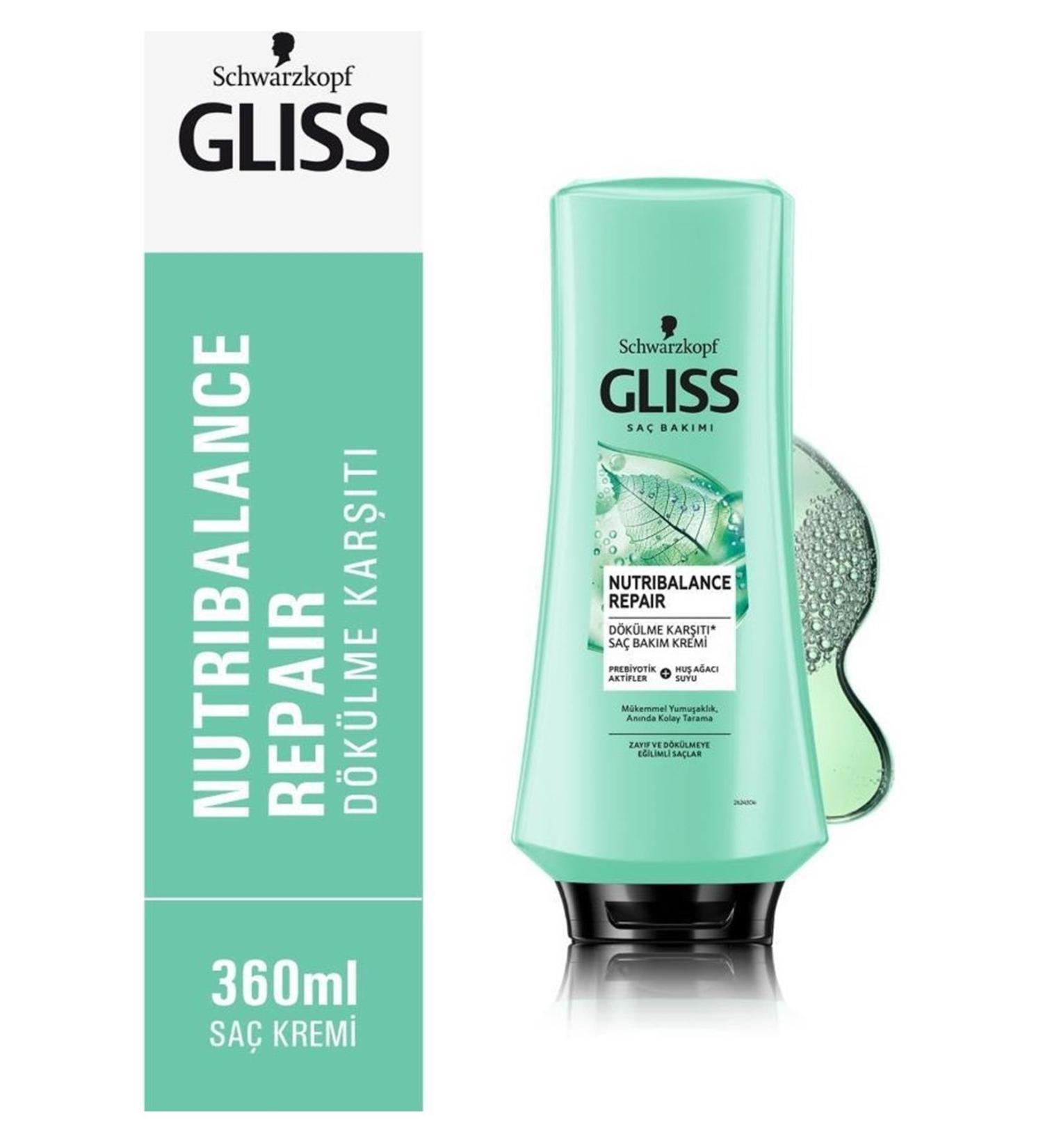 Gliss Nutribalance Repair Anti-Loss Hair Care Cream - Prebiotic Actives and Birch Water I