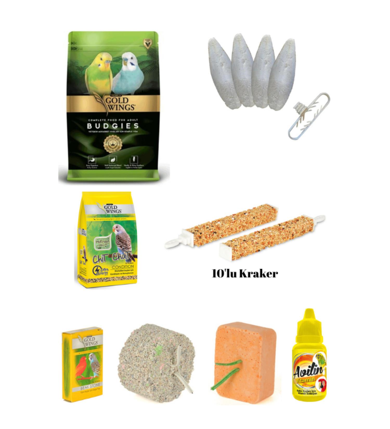 PureCanpati Budgie Needs Kit (food vitamins crackers squid energy block mineral block) - Buy Online on GoSupps.com