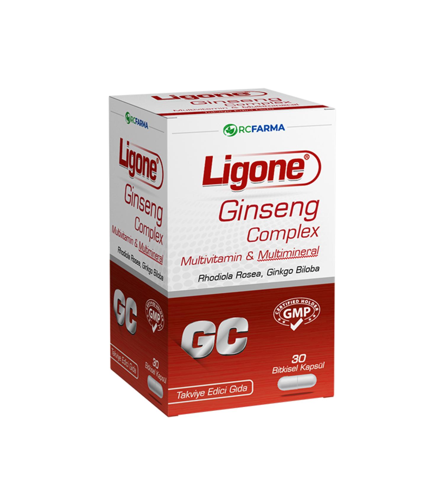 Ligone Ginseng Q-10 Turmeric Multimineral 30 Capsules - In New Packaging