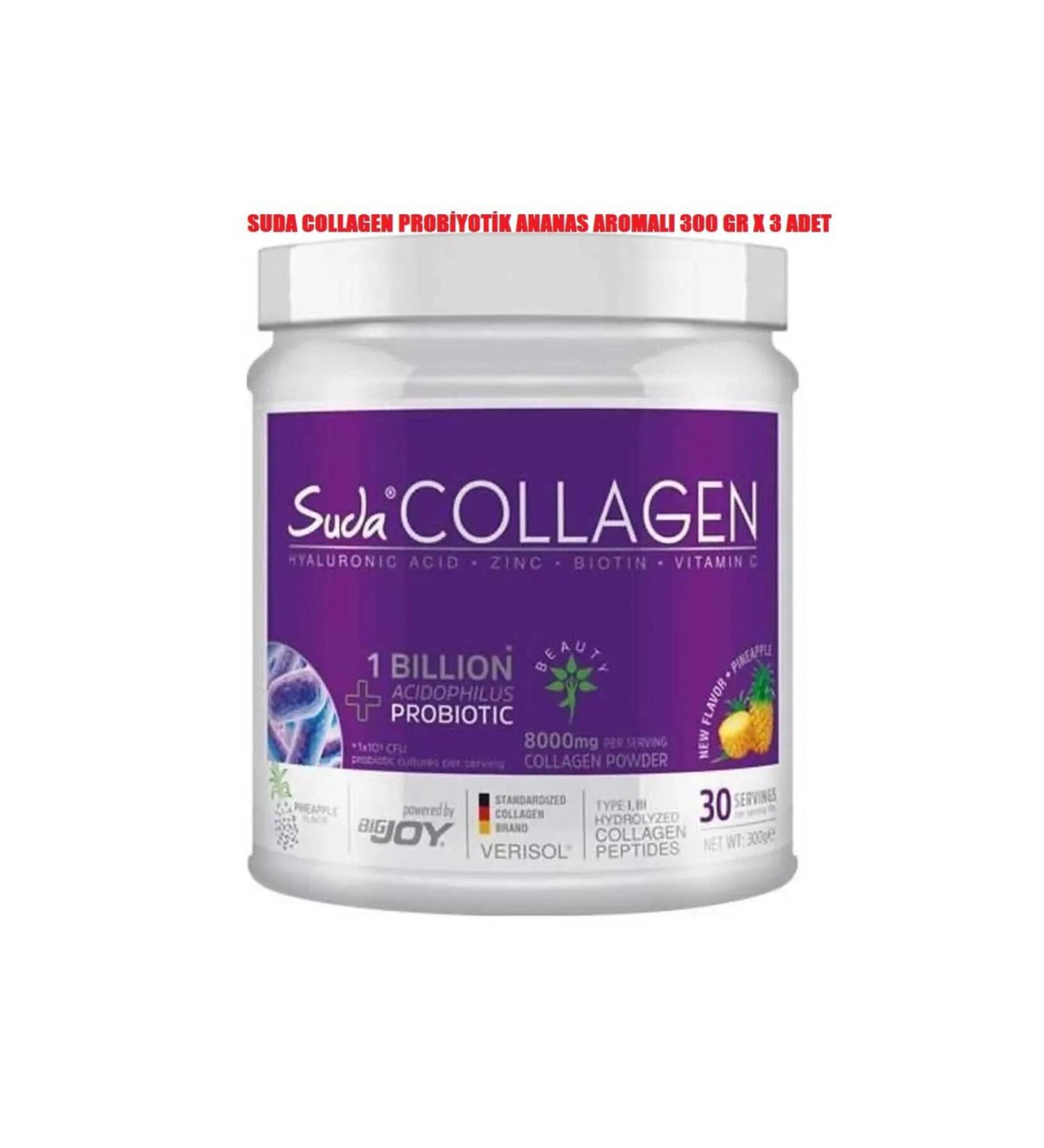 Suda Collagen PROBIOTIC PINEAPPLE FLAVOR 300 GR X 3PCS