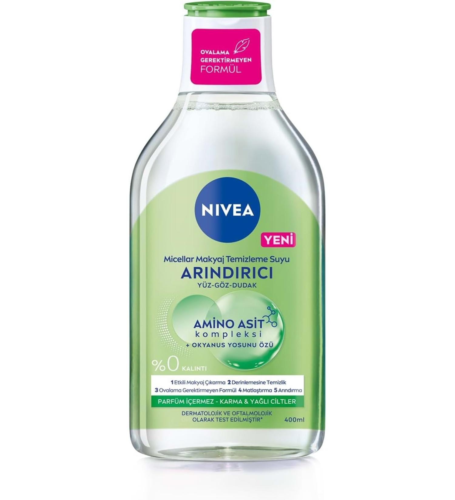 NIVEA Nivea Micellar Make-Up Remover Water Purifying and Mattifying 400 ml Face Eye and Lip Cleanser
