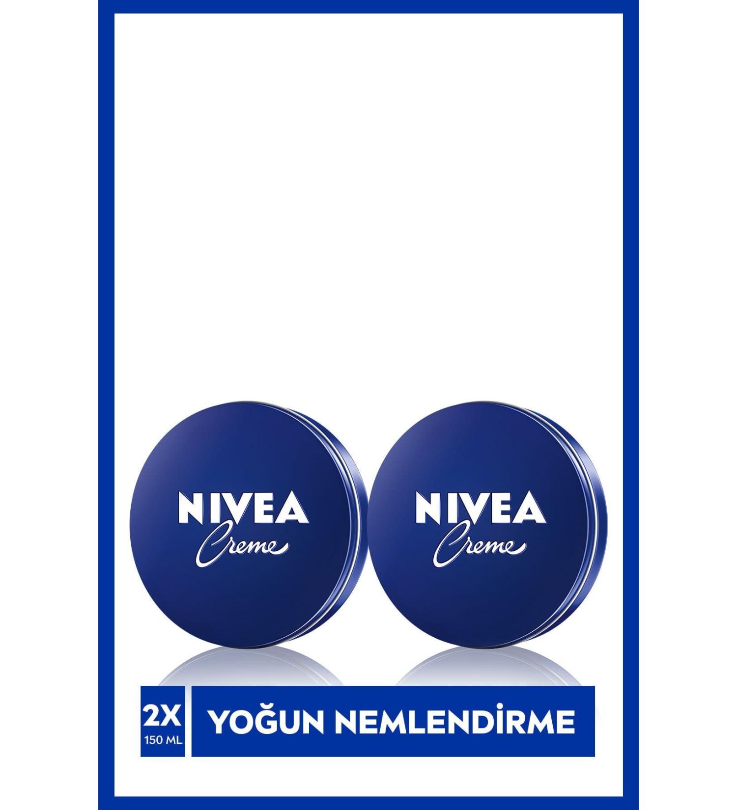 NIVEA Creme 150 Ml Caring Protection Moisturizing Cream for All Skin Types Hand & Face & Body X2 Pieces