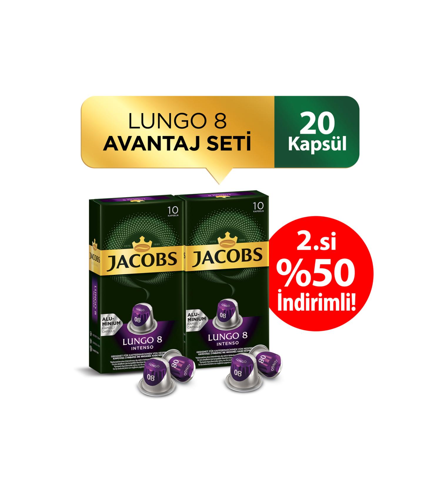 Jacobs Capsule Lungo 8 Intense X 2 Pieces 2.P