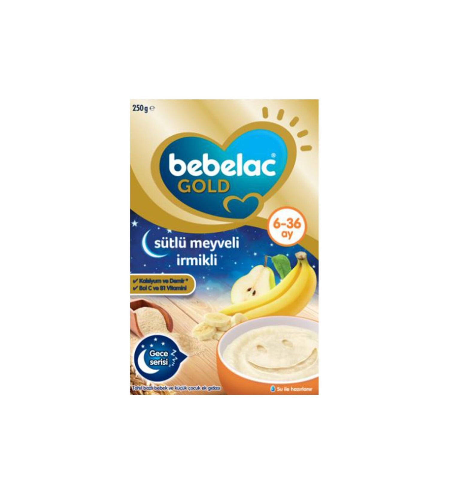 Bebelac Gold Milk Fruit Semolina Spoon Food 250gr