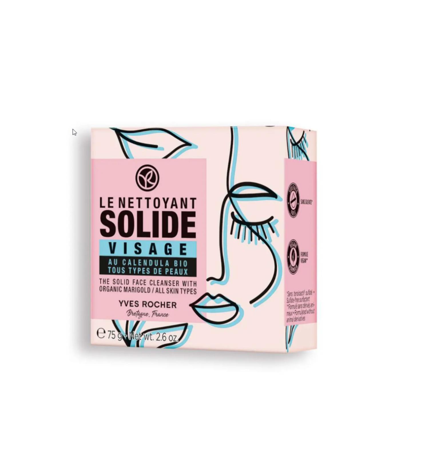 Yves Rocher Solid Facial Cleanser - All Skin Types Sulfate soap preservative and paraben free 75 gr