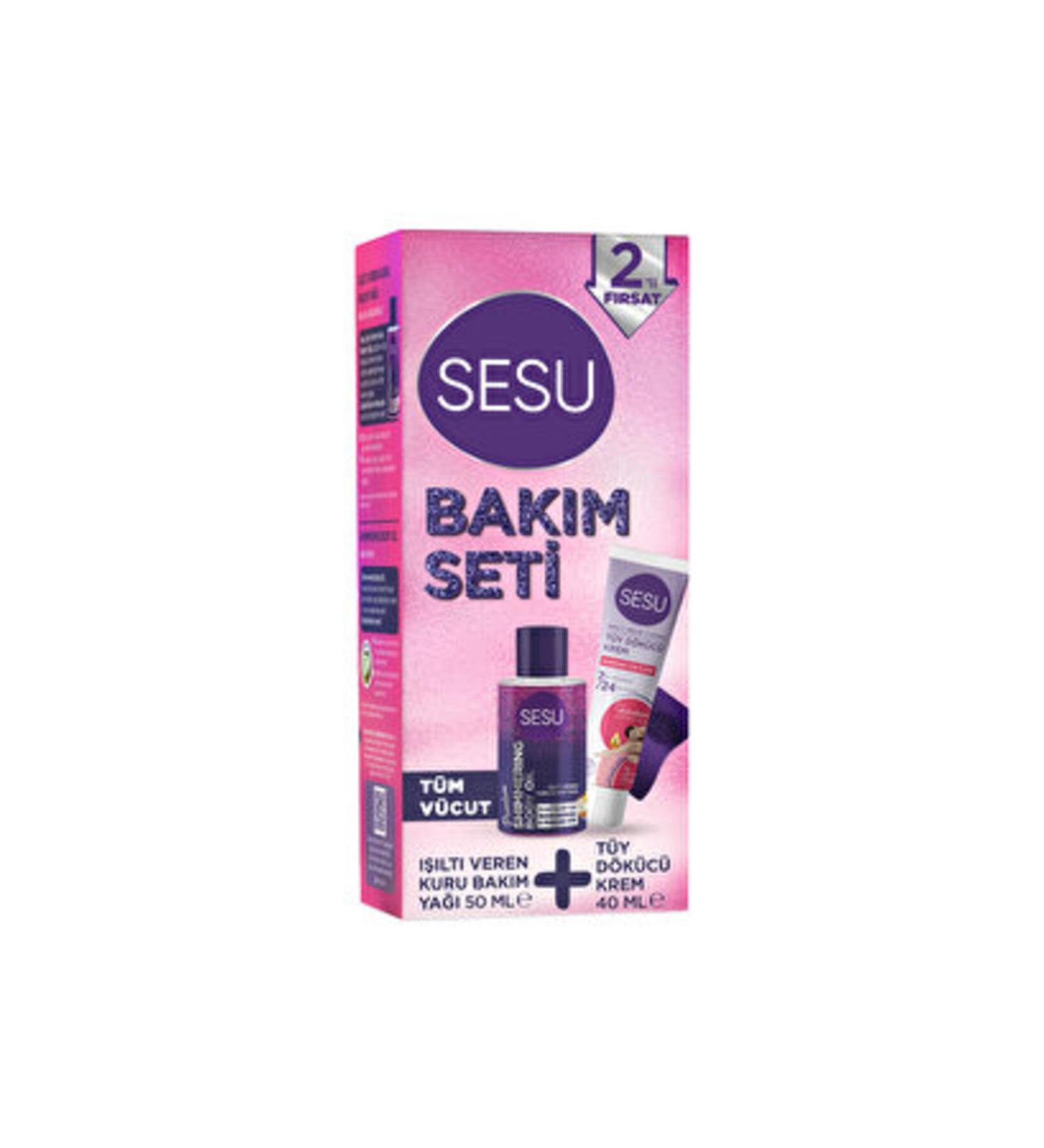 Sesu Hair Removal Cream & Dry Care Oil Premium Care Set (1 PIECE)