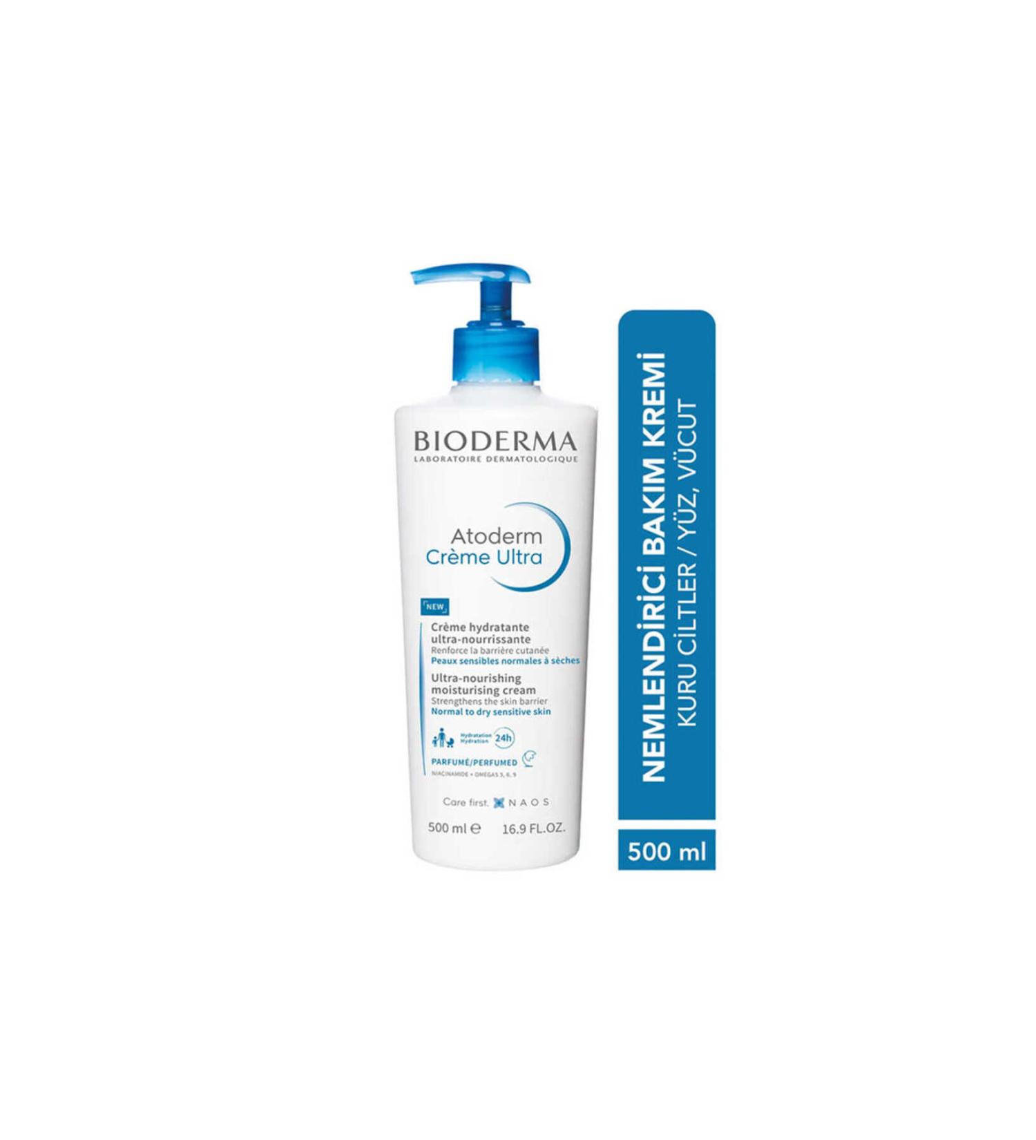 Bioderma Atoderm Cream Ultra Moisturizing Nourishing and Protective Care Cream for Ultra Dry Skin 500ml