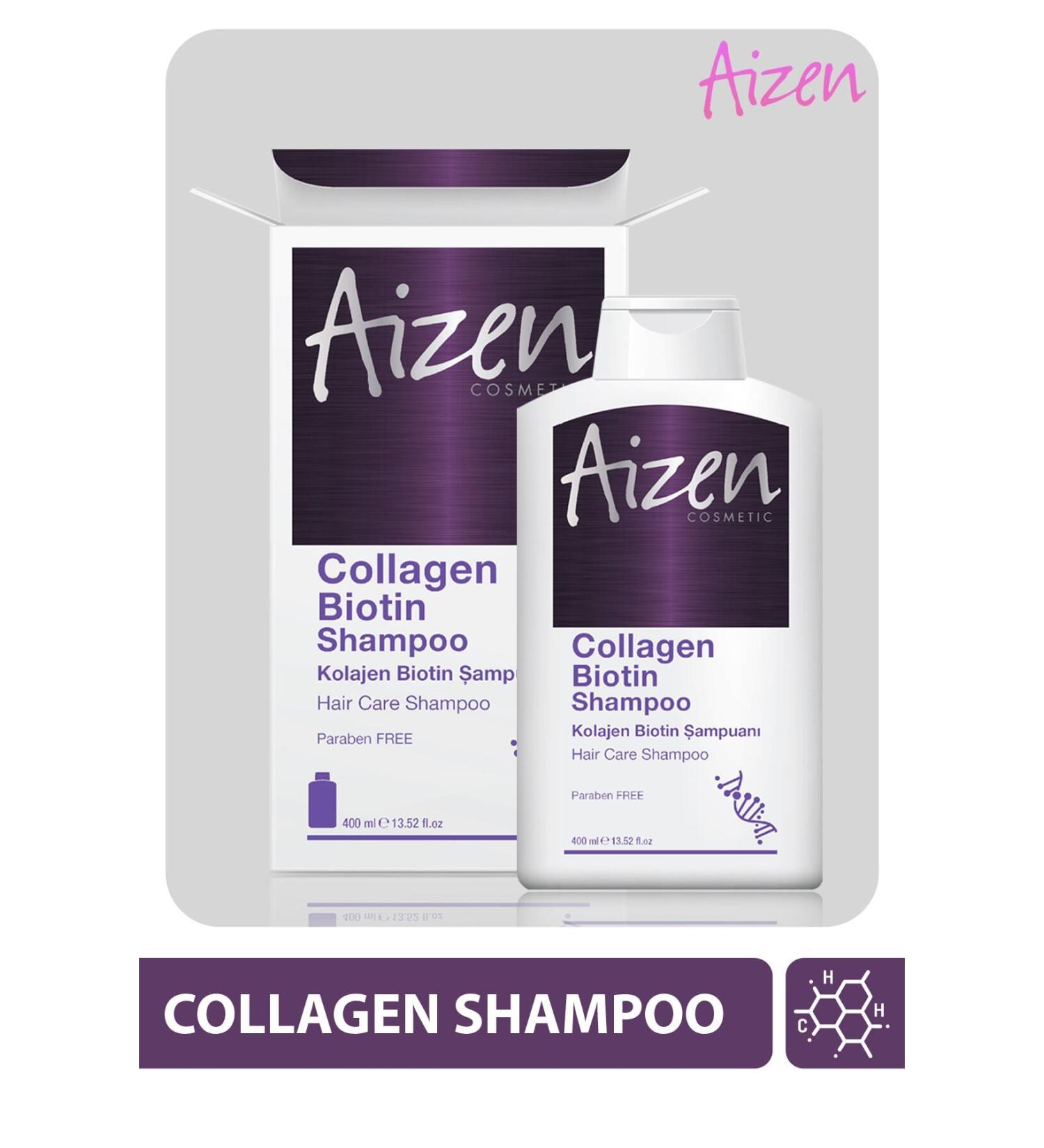 Aizen Collagen Biotin Shampoo - 2 Pieces - Collagen Biotin 400ml X 2 Pieces