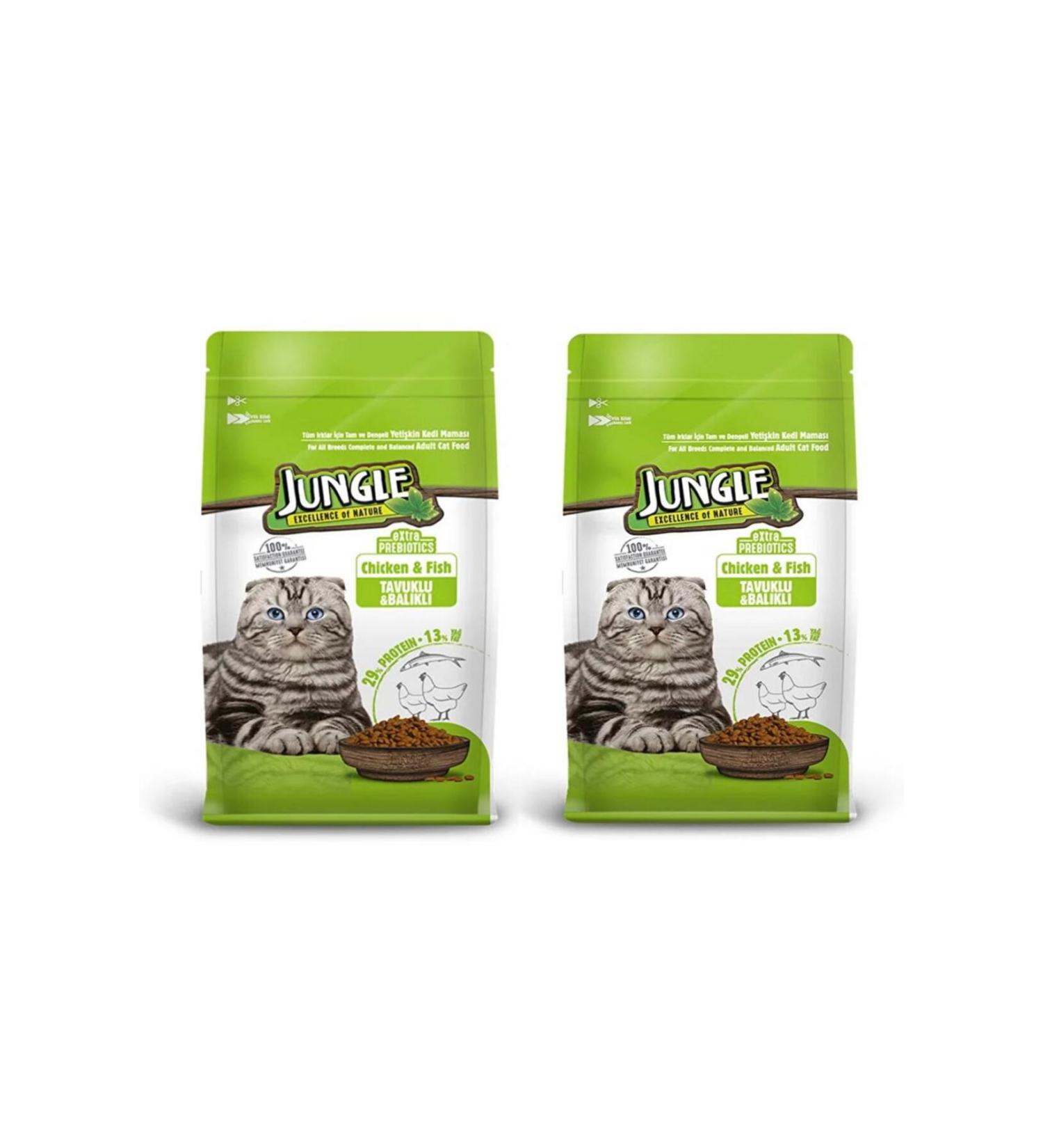 Jungle Chicken & Fish Adult Cat Manasi 500 Gr (2 PIECES)