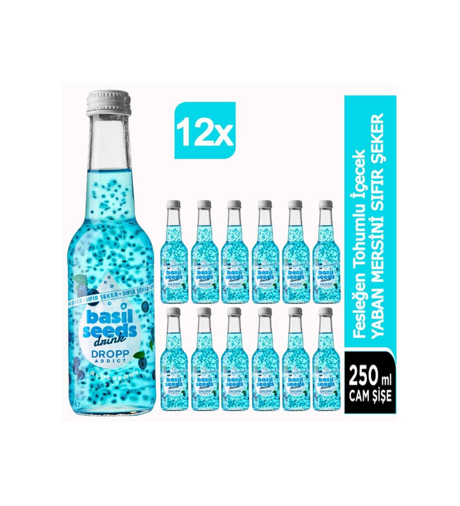 BASIL SEEDS DRINK BASIL SEEDS Basil Seed Drink Blueberry Zero Sugar 12X250ml