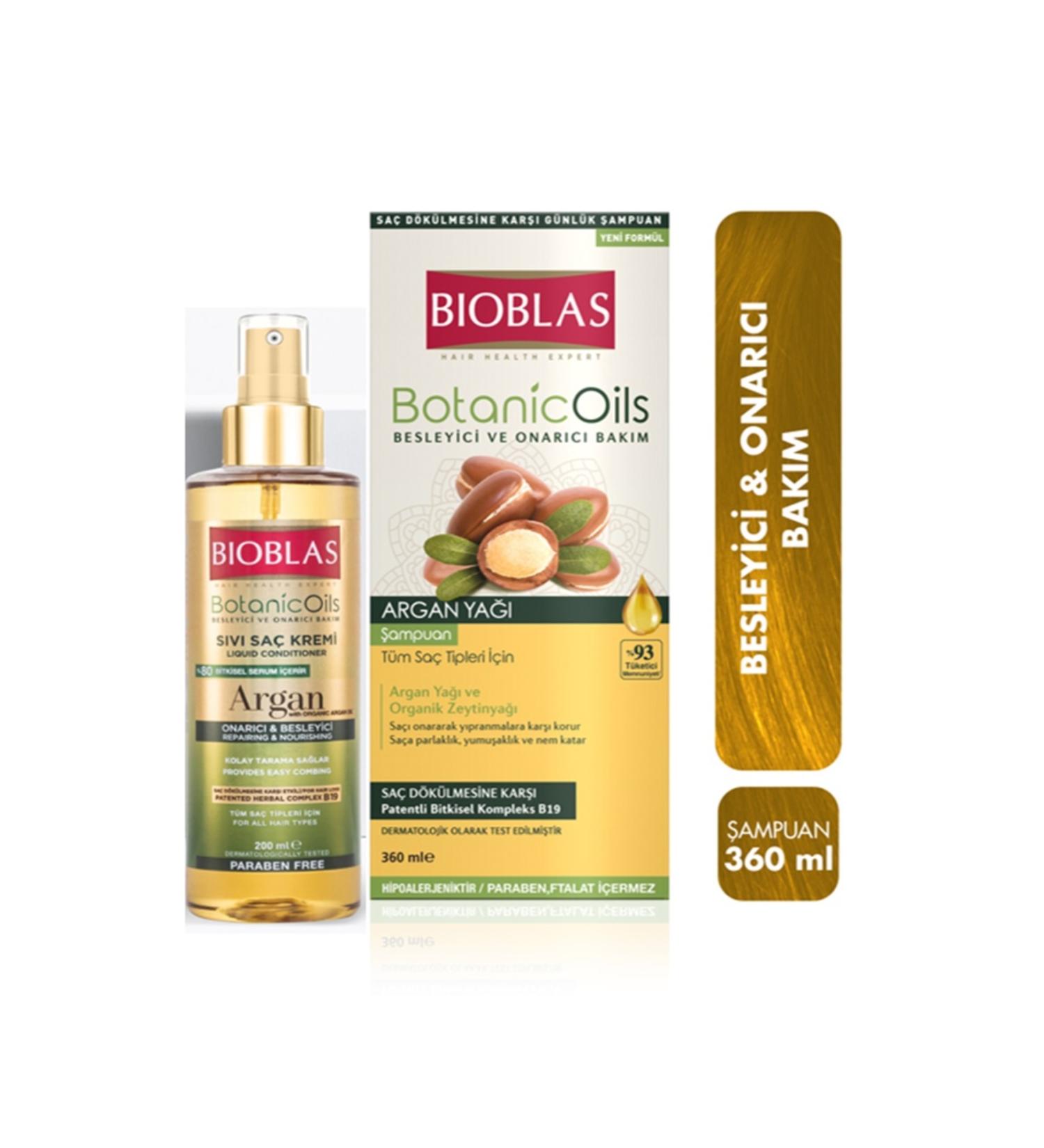 Bioblas Botanic Oils Argan Oil Shampoo 360ml + Liquid Conditioner Set
