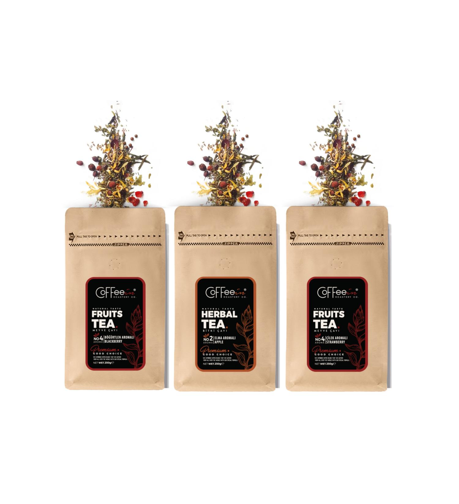 Coffeein Strawberry-Apple-Blackberry Fruit Tea 250 Gramsx3 Advantageous (WEITHER COLD-HOT) 80 Cupsx3