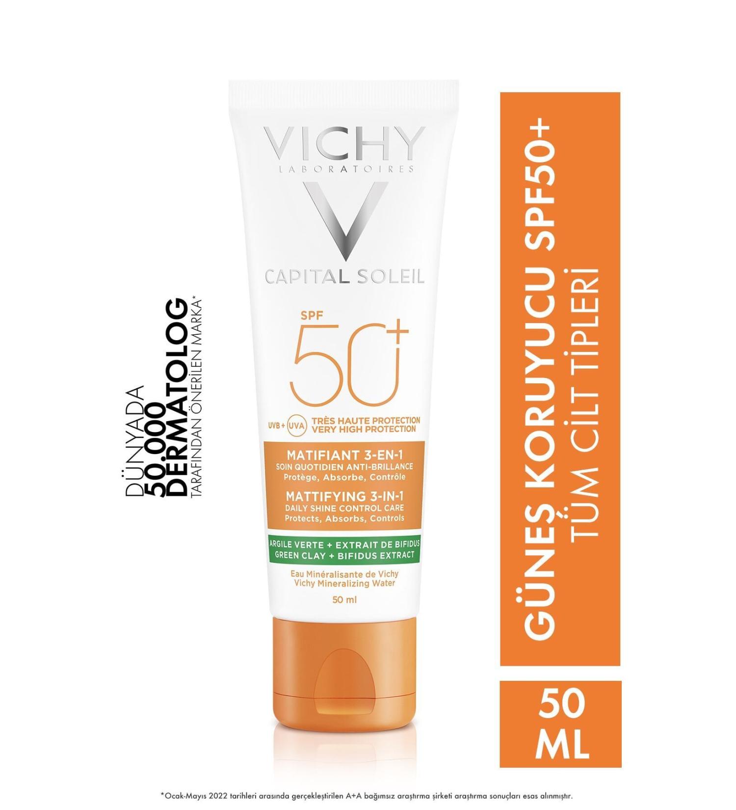 Vichy Anti-Shine Mattifying Face Sunscreen Spf 50+ 50ml Effective Protective DK RN298